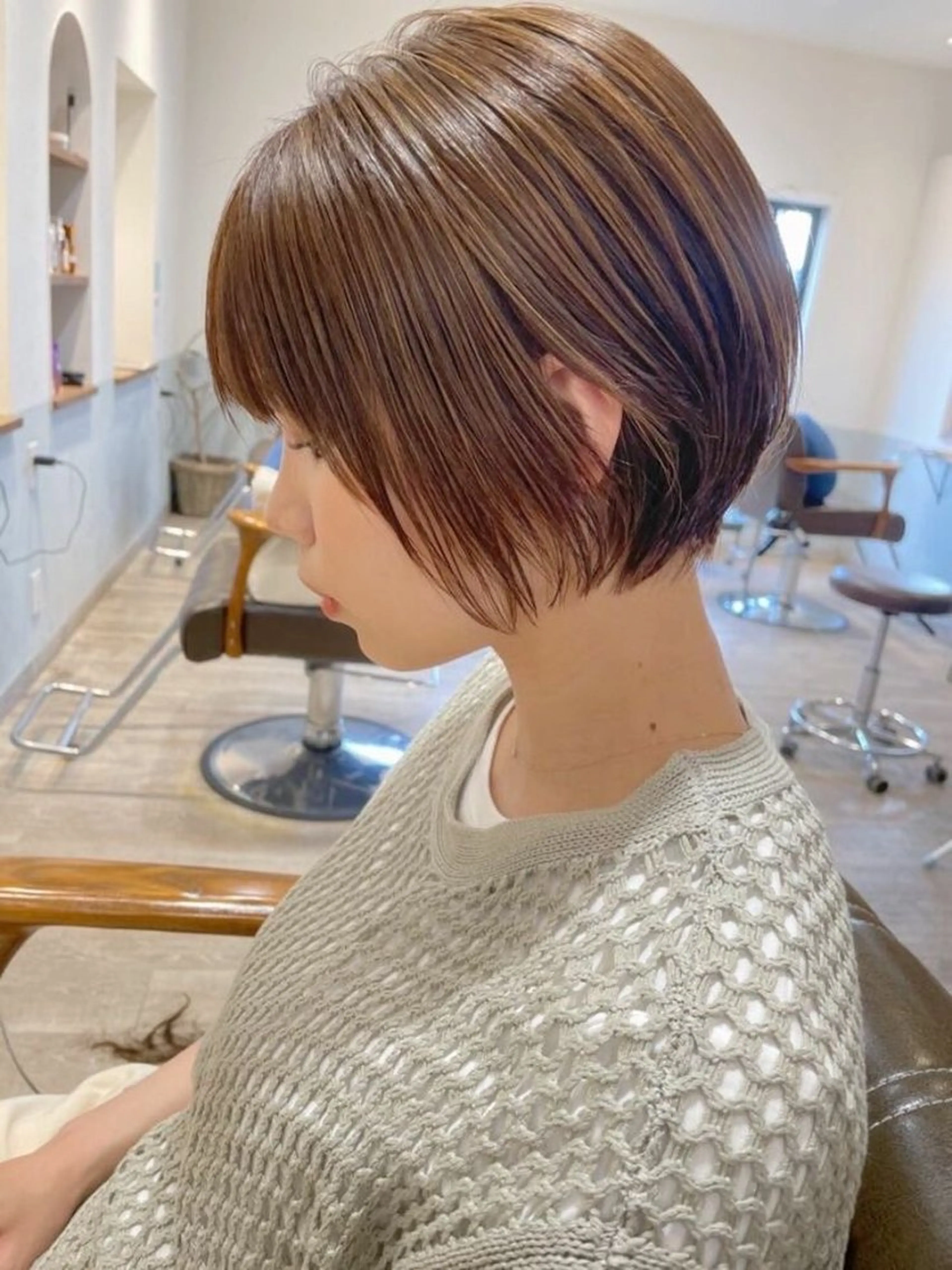 ショート レイヤーボブ/ 艶カラー/サナ🌼のヘアスタイル