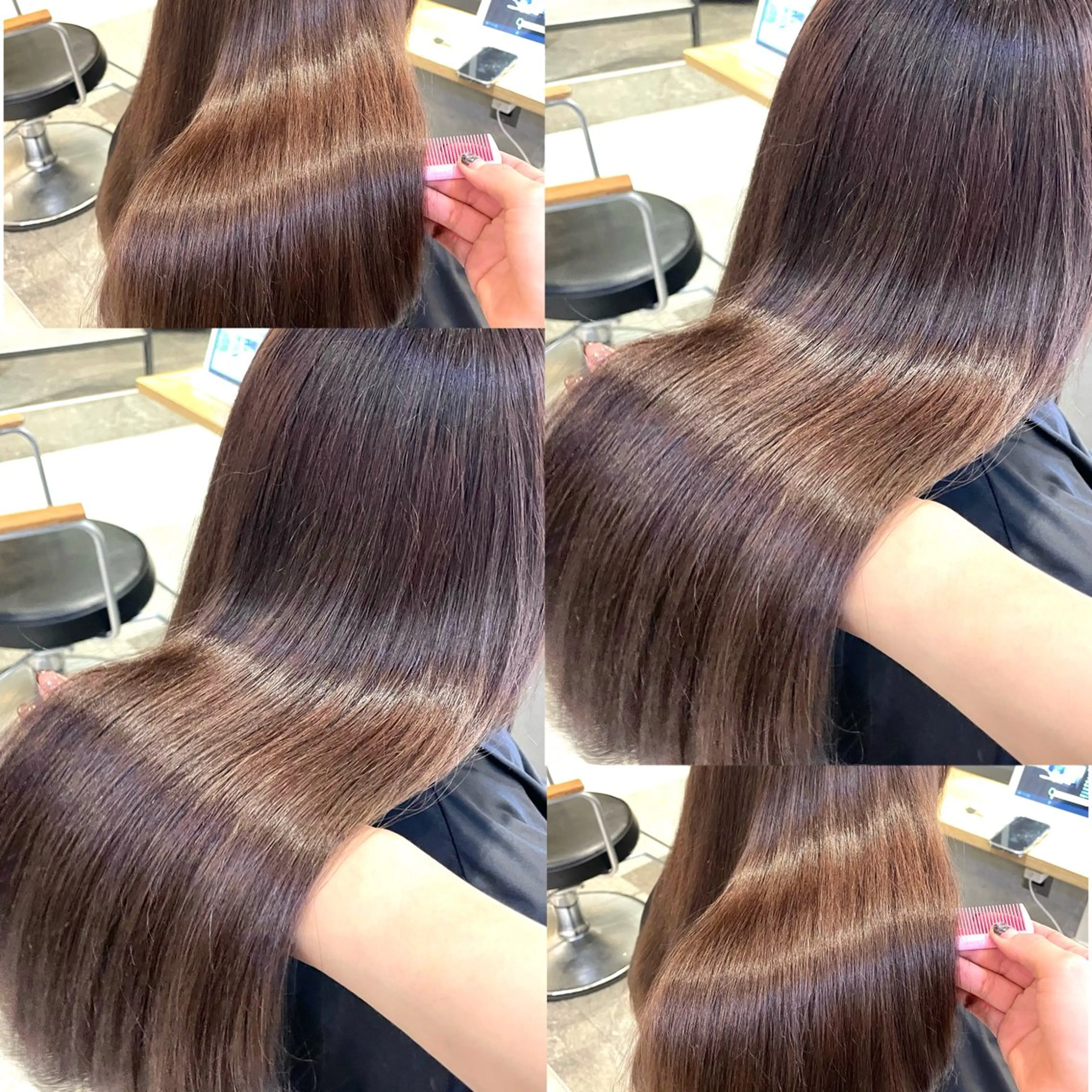 セミロング カラー ヘアカラー 💘韓国レイヤー上 品カラーruru💘のヘアスタイル