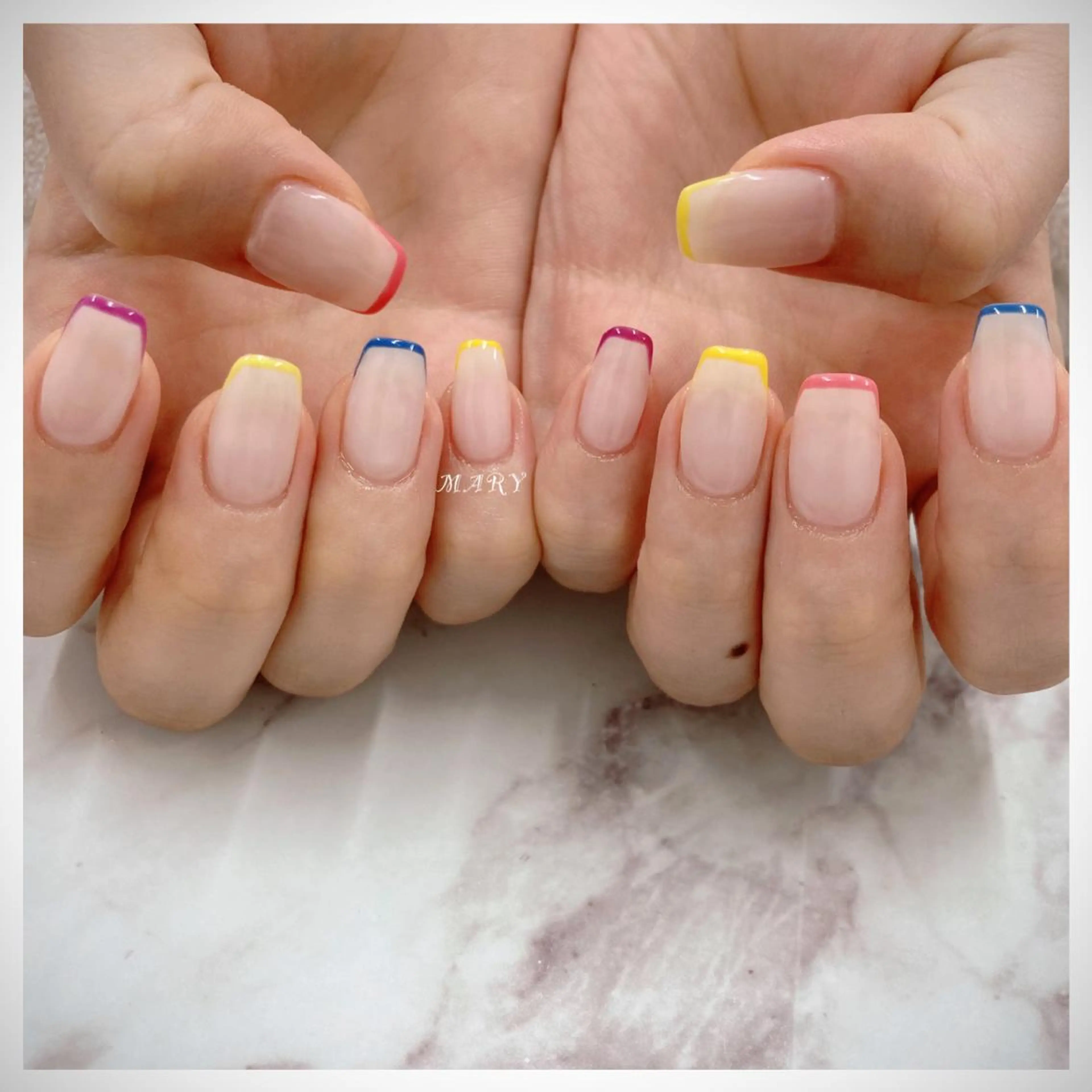 ネイル フレンチネイル ニュアンスネイル シンプルネイル ハンドネイル Mary nail .narumiのネイルデザイン