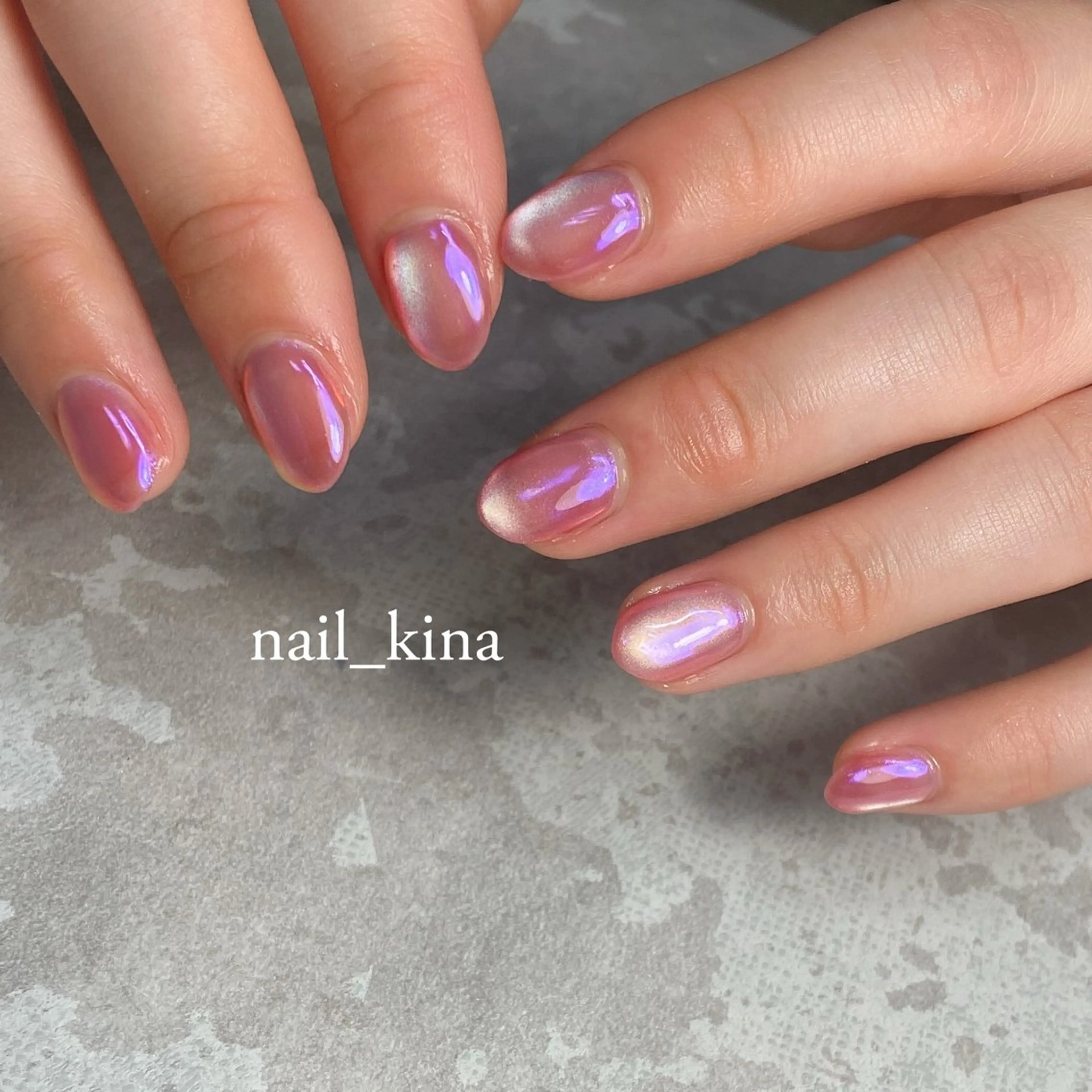 ネイル オーロラネイル マグネットネイル マグネットワンカラー ワンカラーネイル nail_ kinaのネイルデザイン