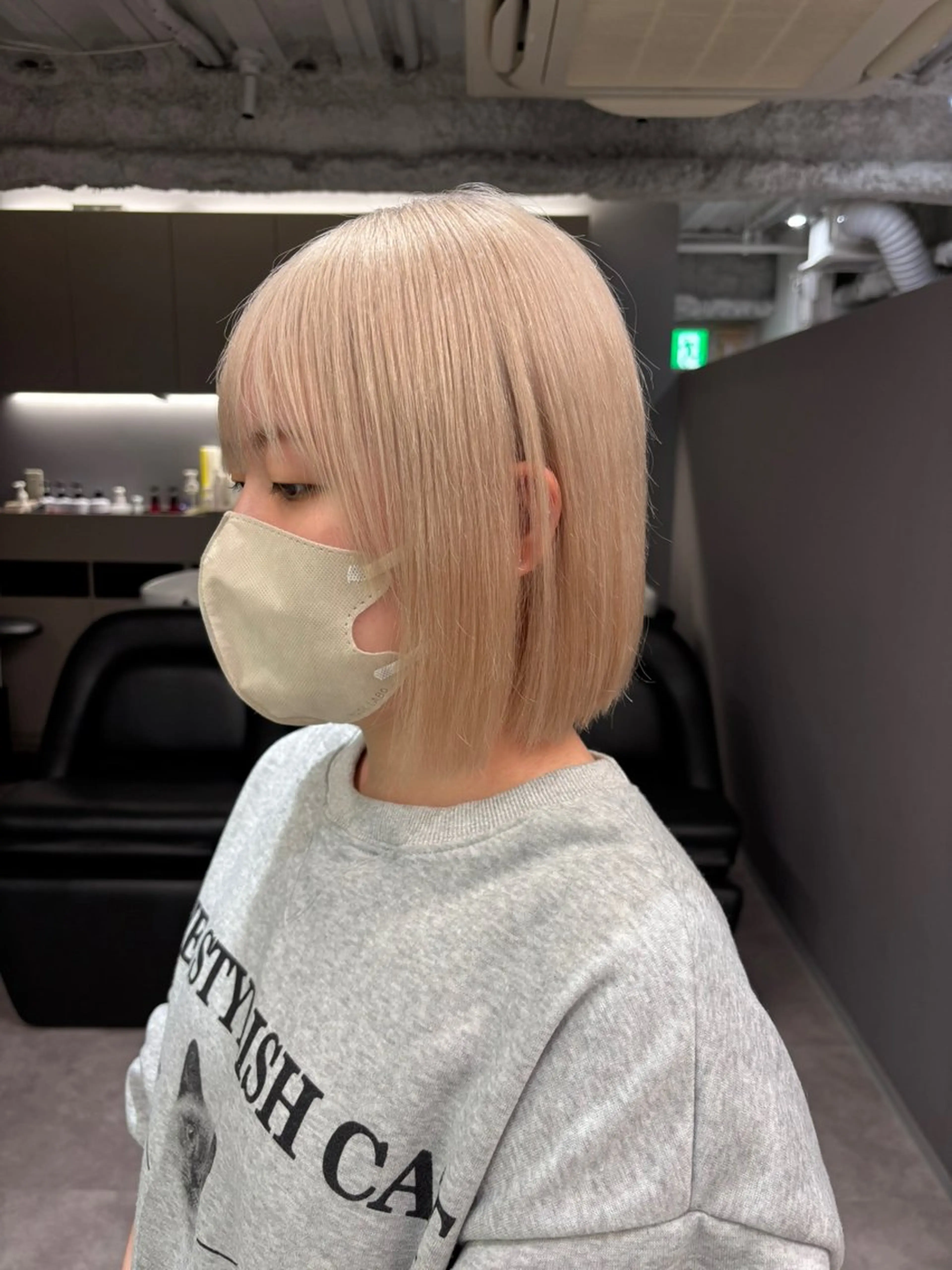 ミディアム カラー ブリーチ ケアブリーチ ハイトーンカラー 髪質改善 名古屋/デザイン/ ブリーチ/松井亮磨のヘアスタイル