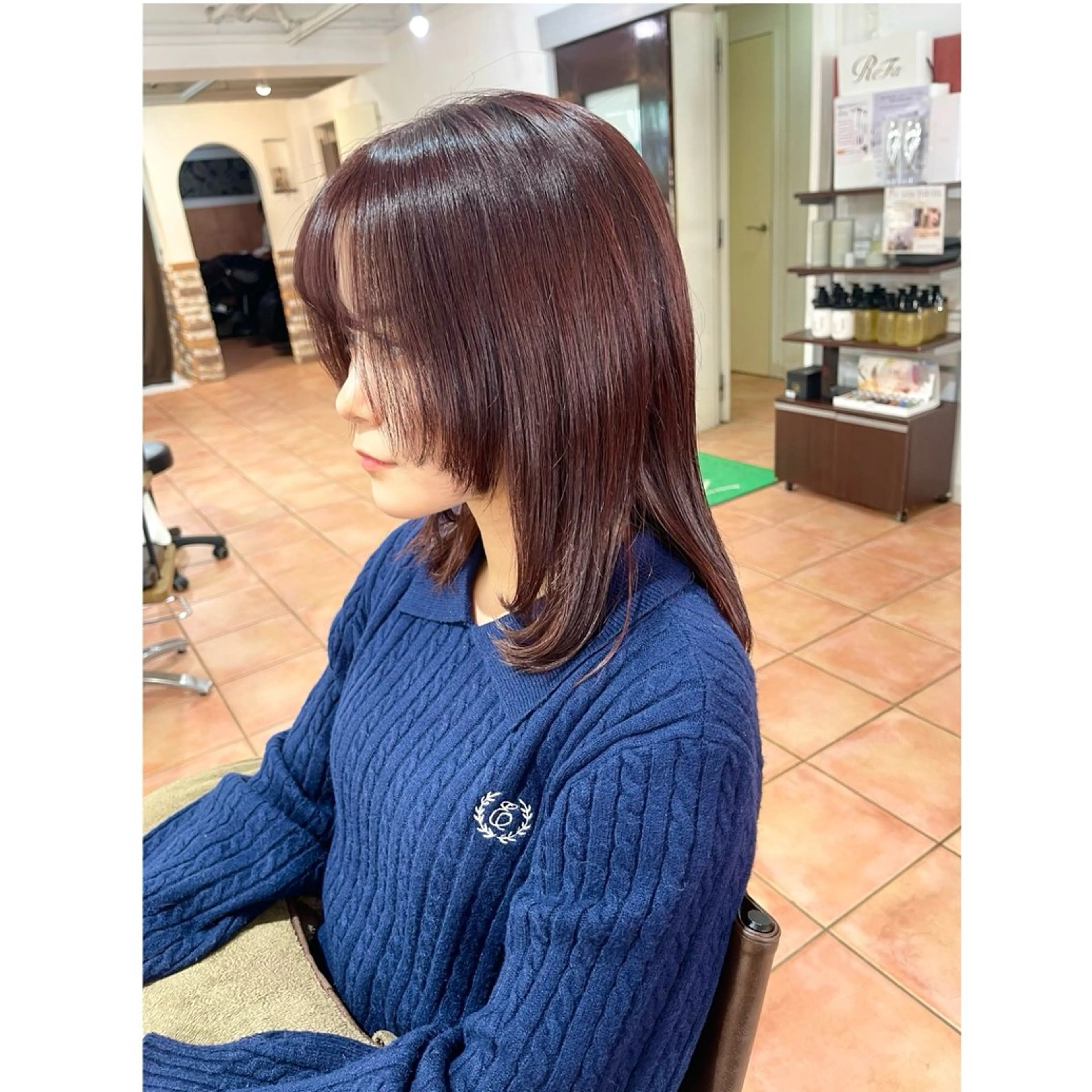 ミディアム カラー ヘアアレンジ カット ヘアカラー トリートメント 🦋エクステ/透明感 カラー🦋宮川莉央のヘアスタイル