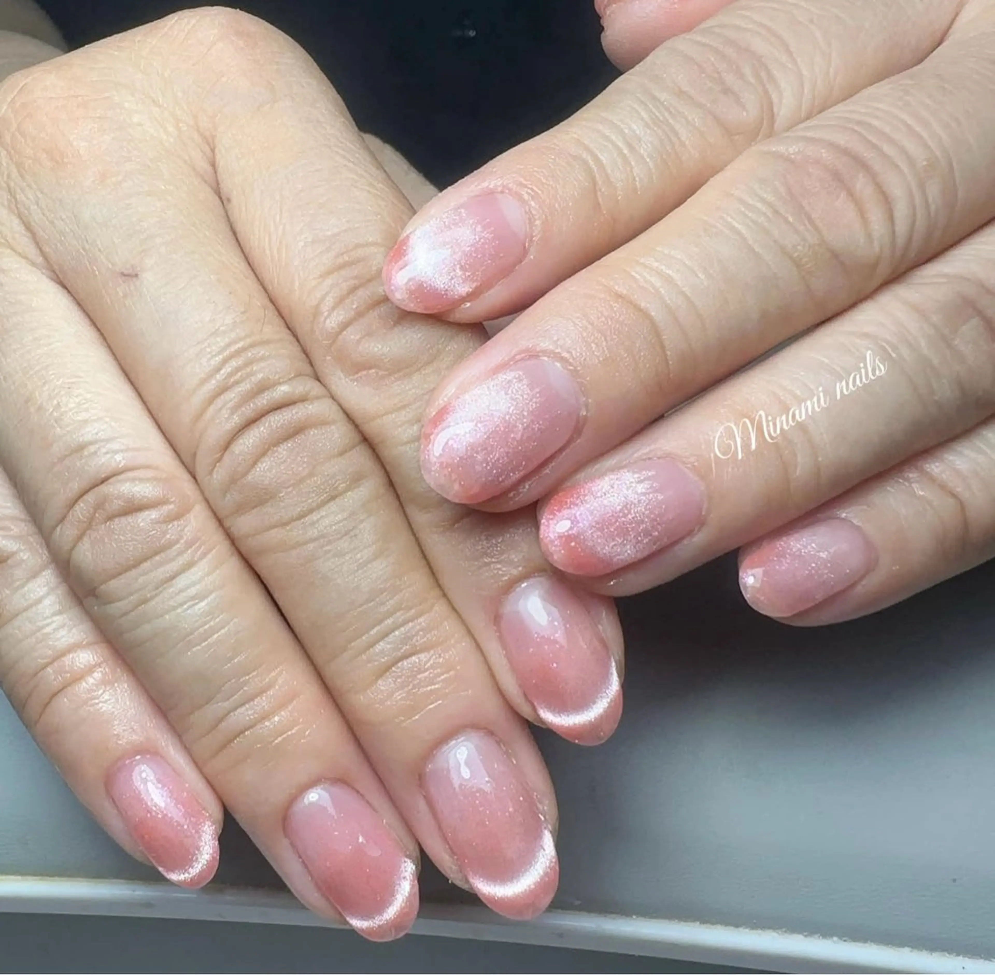 ネイル アートネイル オーロラネイル ガーリー キラキラネイル 韓国ネイル ハンドネイル Minami Nailsのネイルデザイン