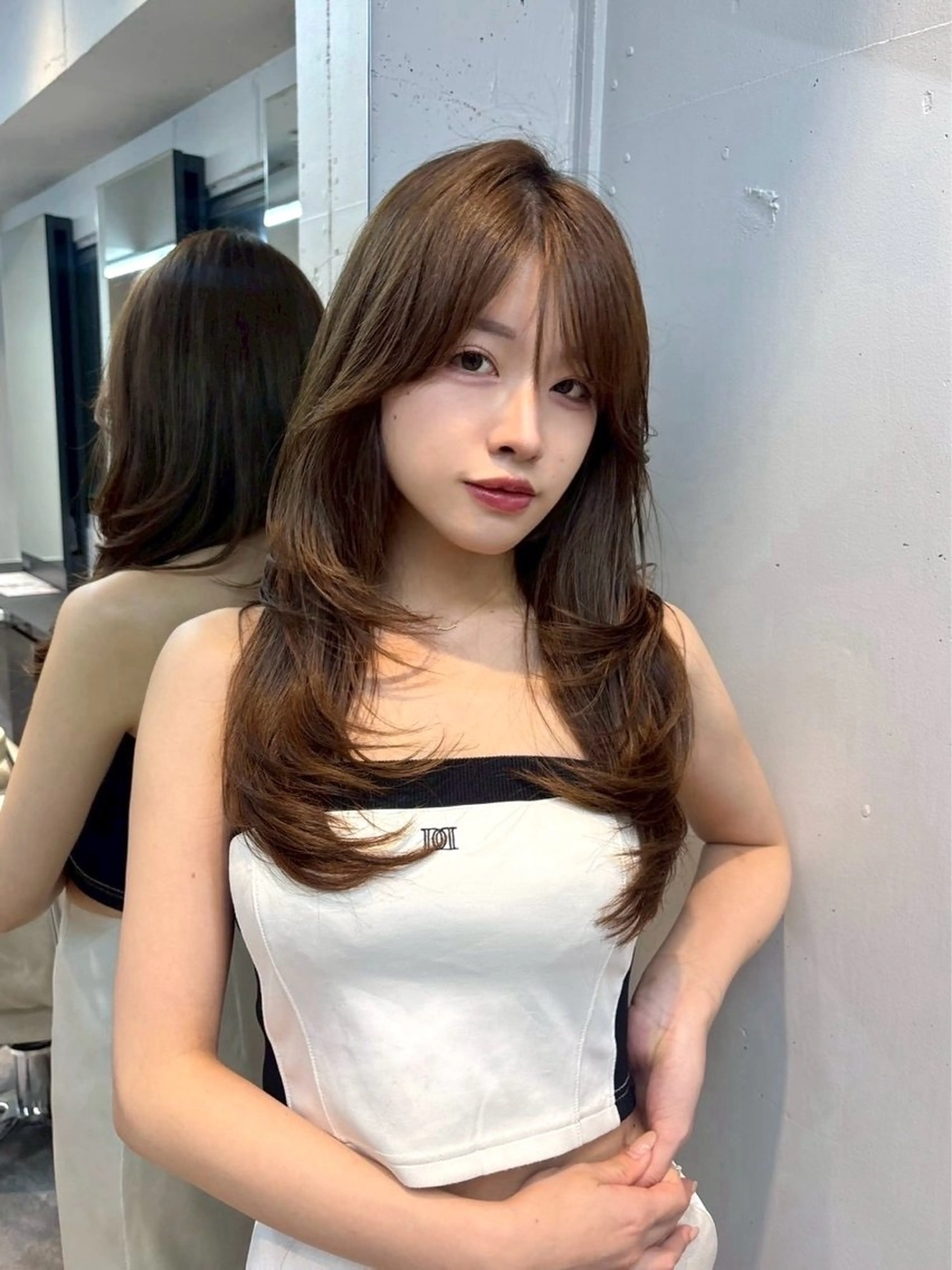 ロング レイヤーカット カット ヘアカラー トリートメント 韓国ヘア🎀 /♡𝓝𝓸𝓪♡のヘアスタイル