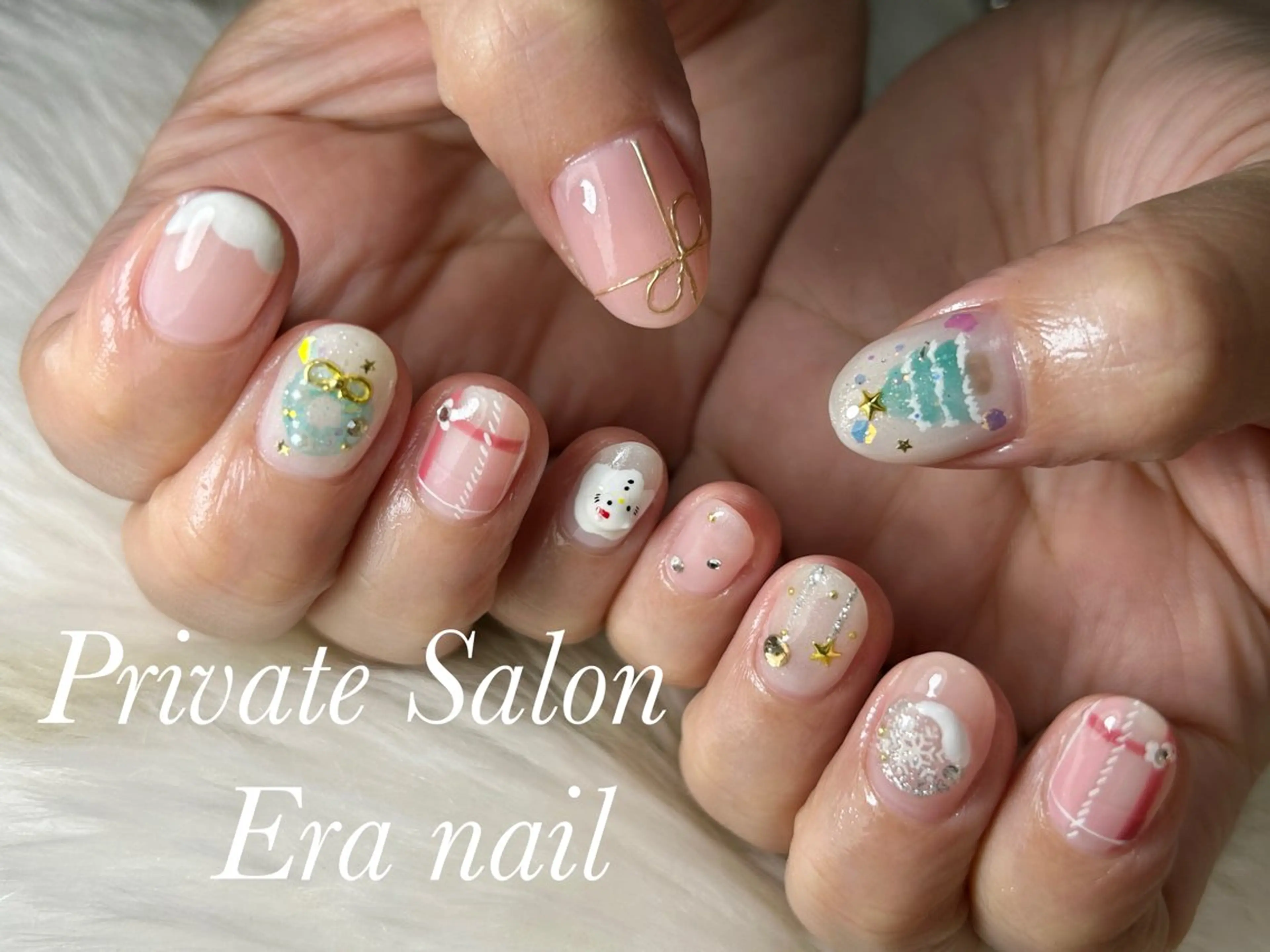 ネイル 冬ネイル クリスマス ハンドネイル Era nailのネイルデザイン