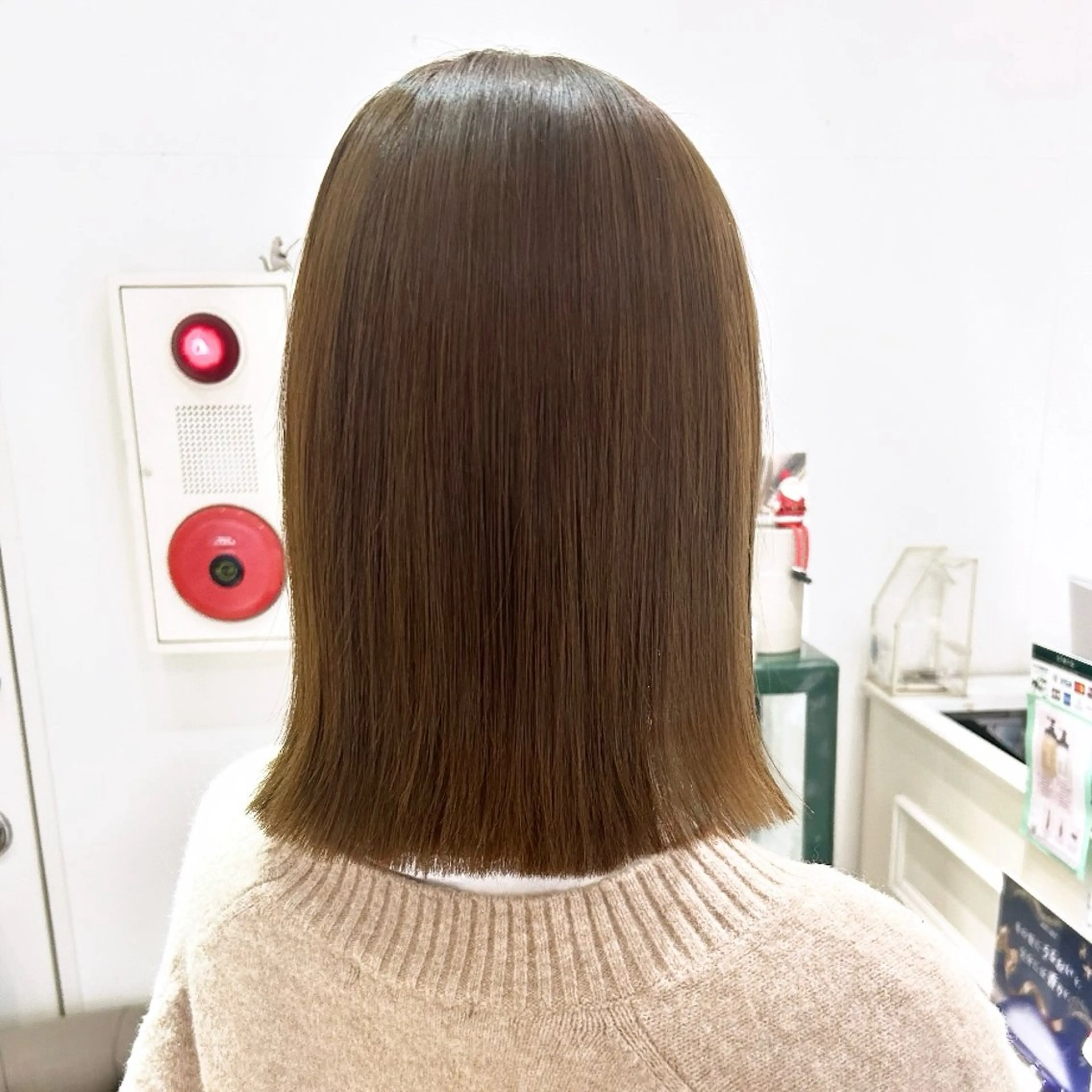 ミディアム カラー ヘアアレンジ カット ヘアカラー トリートメント 吉水 彩乃 /ボブ/艶感カラーのヘアスタイル