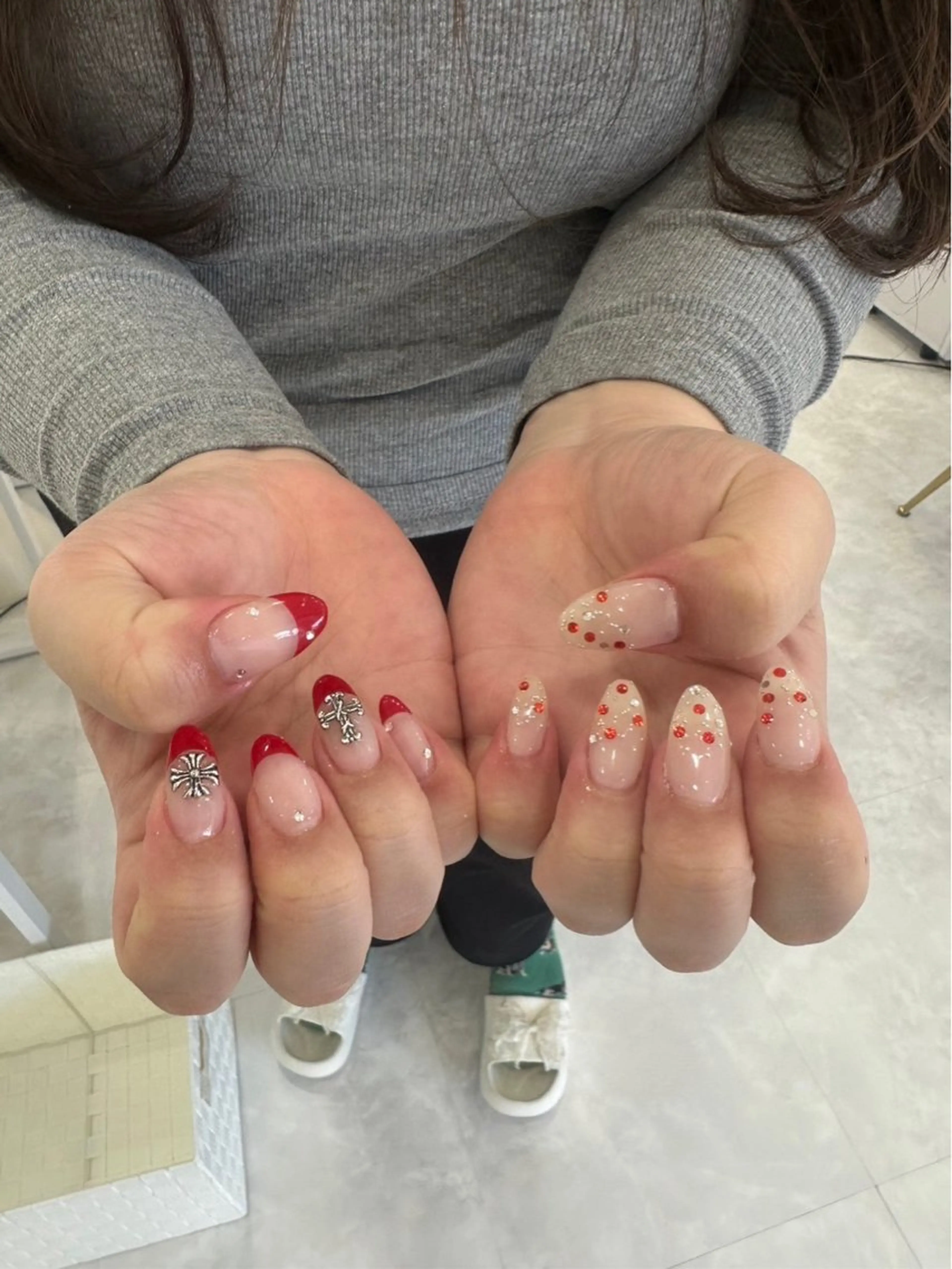 ネイル 長さ出し フットネイル ジェルネイル 韓国ネイル マグネットネイル #Amin nail salonのネイルデザイン