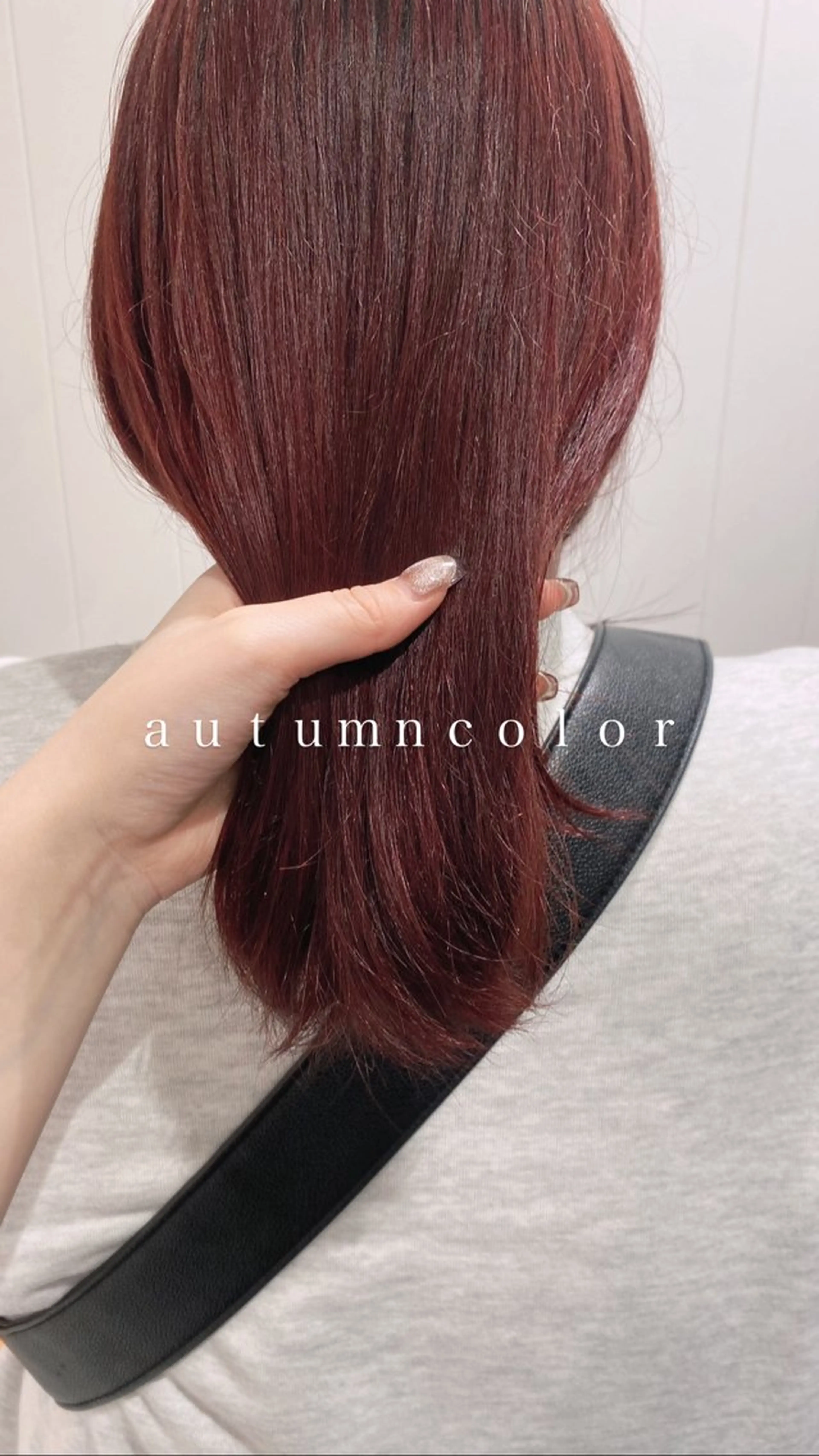 セミロング カラー ブラウンカラー レッドカラー レッドブラウン hair shioのヘアスタイル