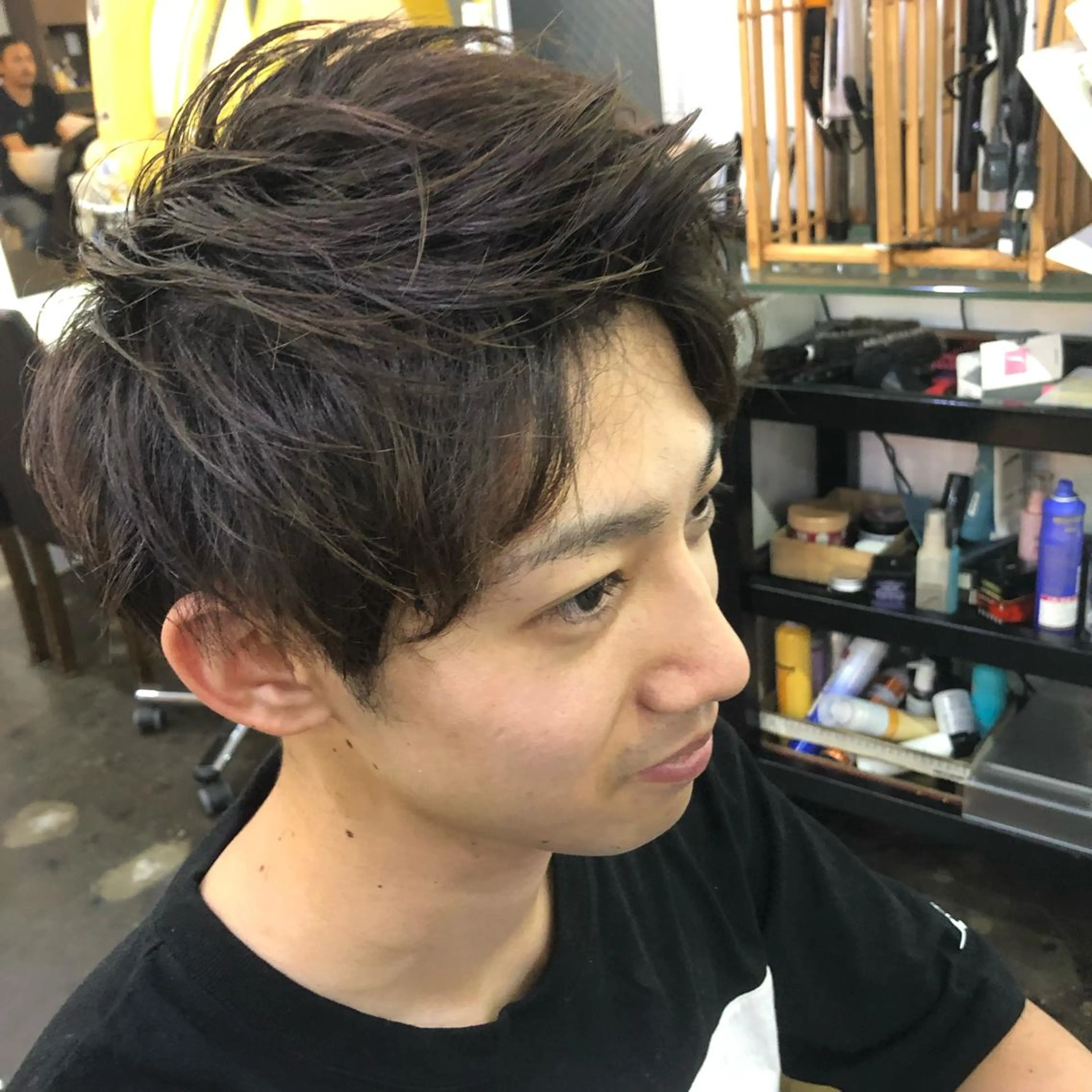 メンズ カット ヘアカラー トリートメント メンズパーマヒロ トのヘアスタイル