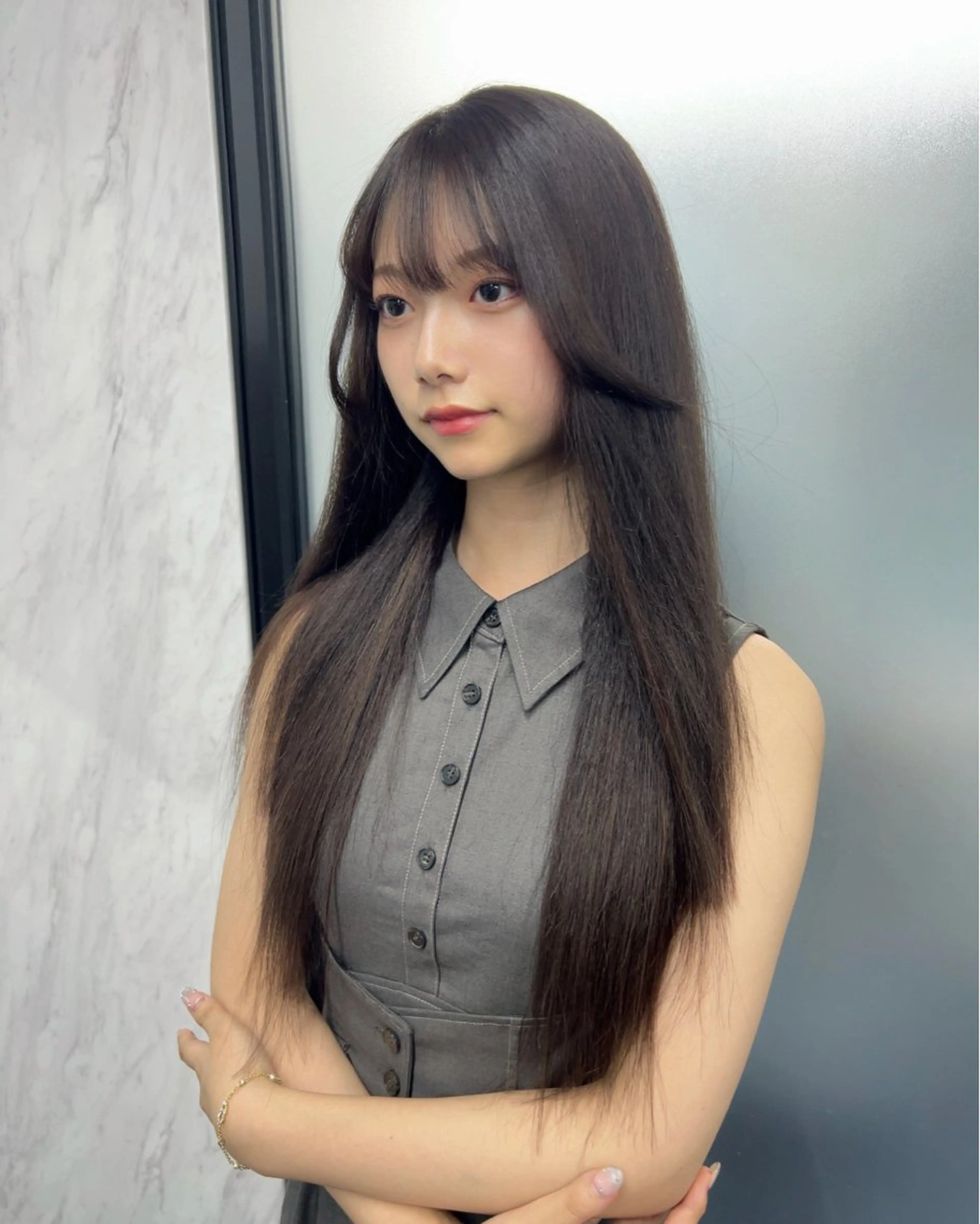 ロング エクステ エクステ nanaka 🤍韓国ワンホンヘアのヘアスタイル