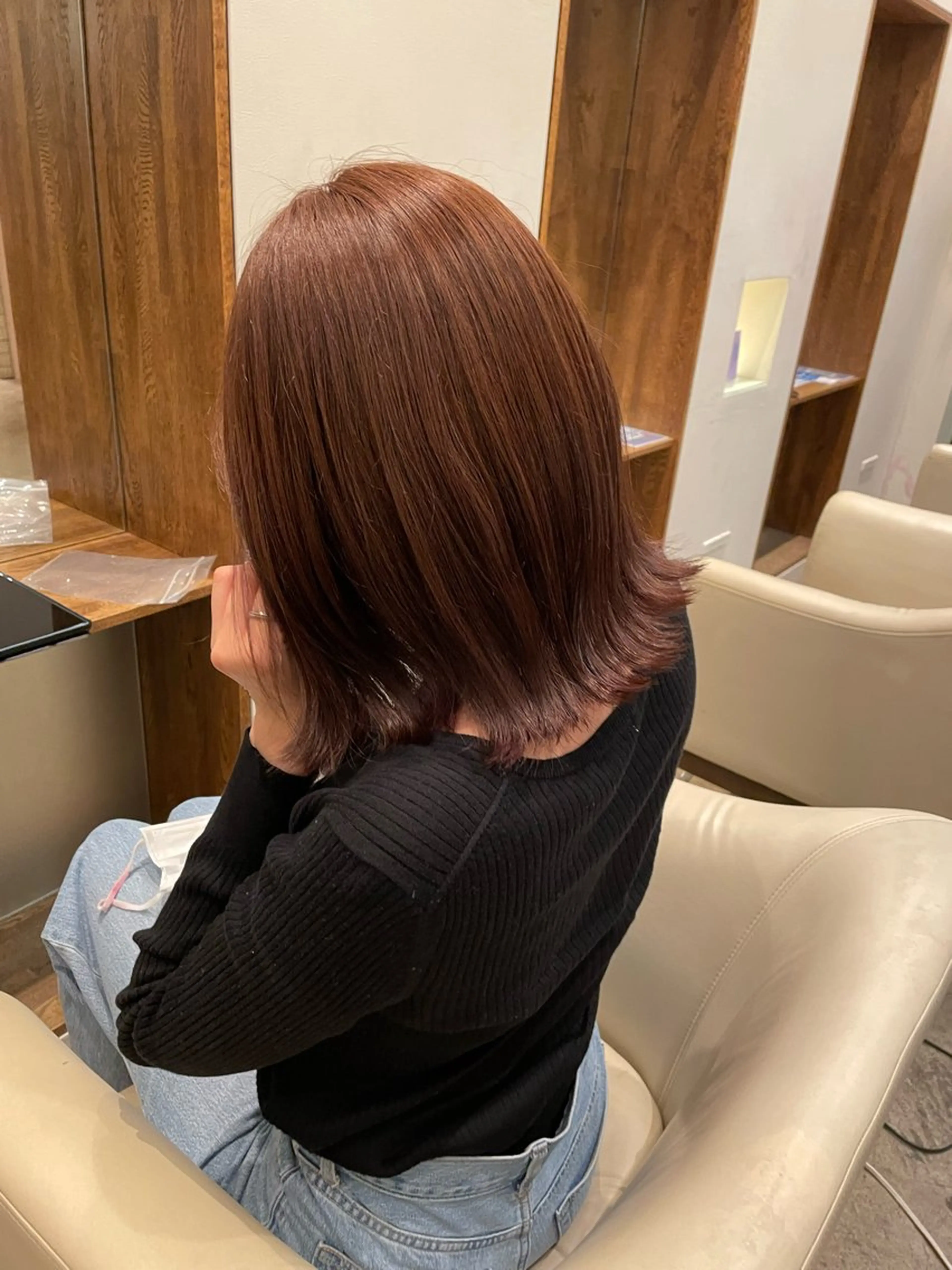 セミロング カラー カット ヘアカラー トリートメント 【完全個室】髪質改善 暖色カラー/山崎唯奈のヘアスタイル