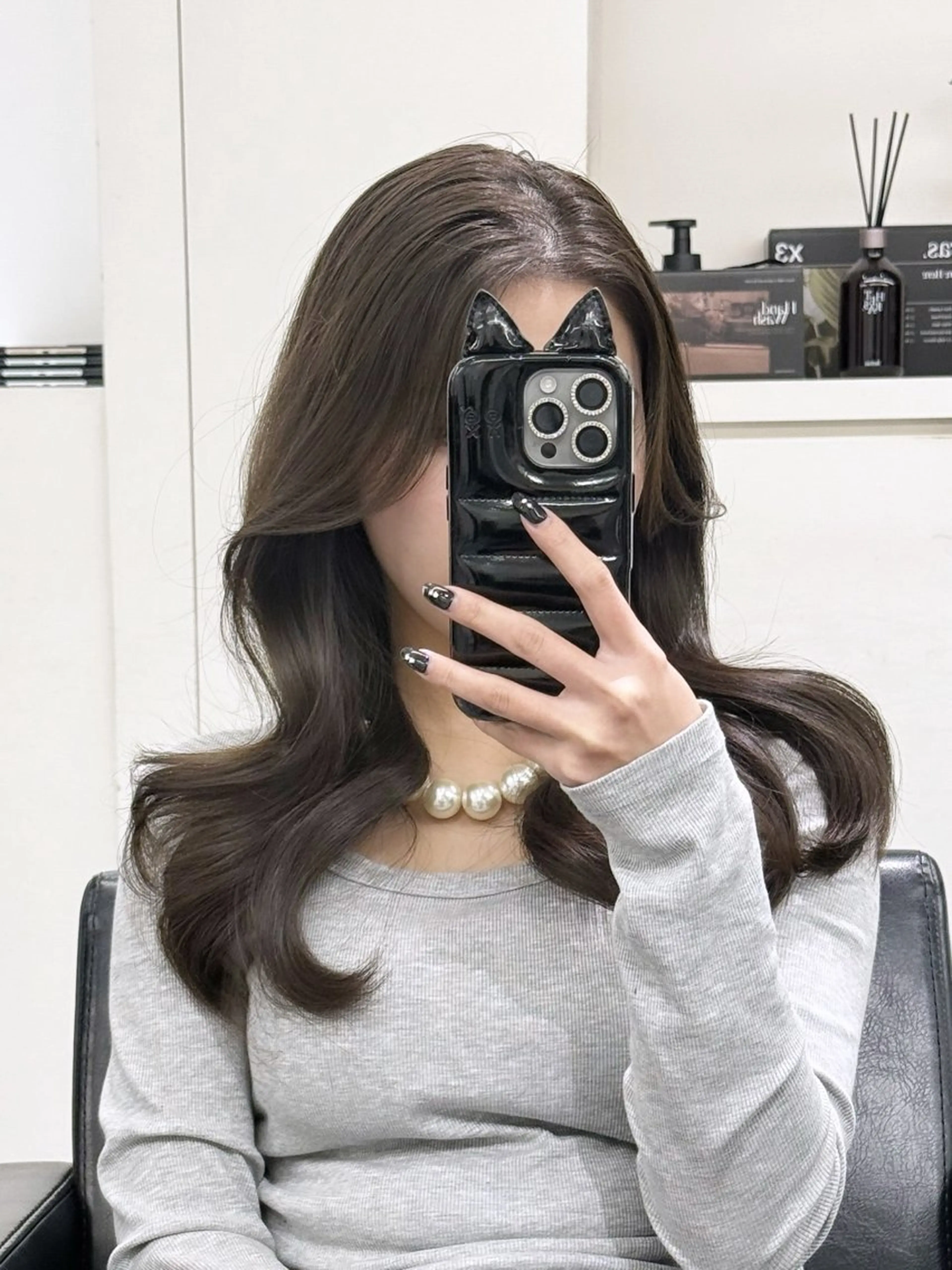 セミロング カット ヘアカラー 盛れるヘア♡ 韓国Styleのヘアスタイル