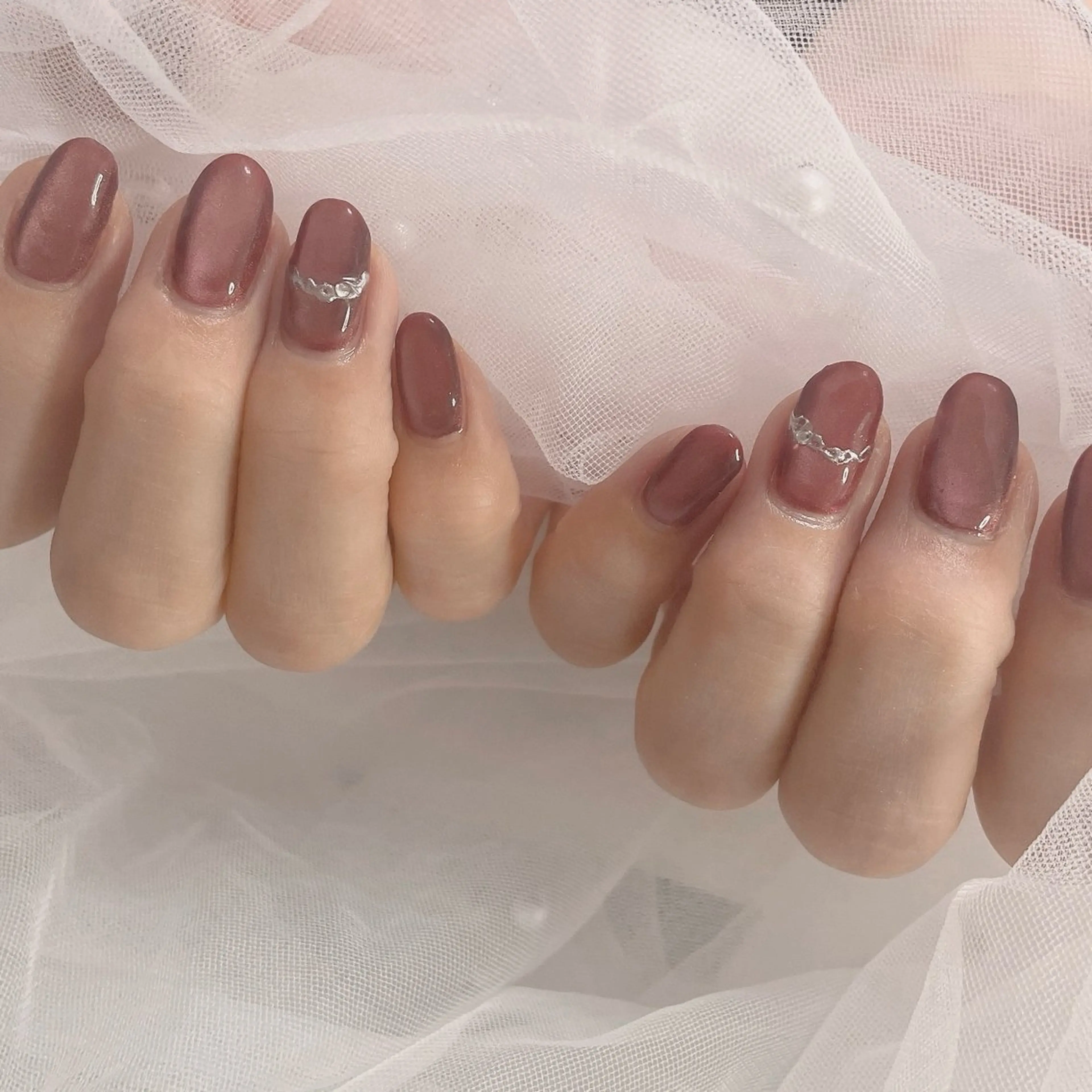 ネイル マグネットネイル ミラーネイル ハンドネイル ネイルサロン なっちゃん(古千谷)のネイルデザイン