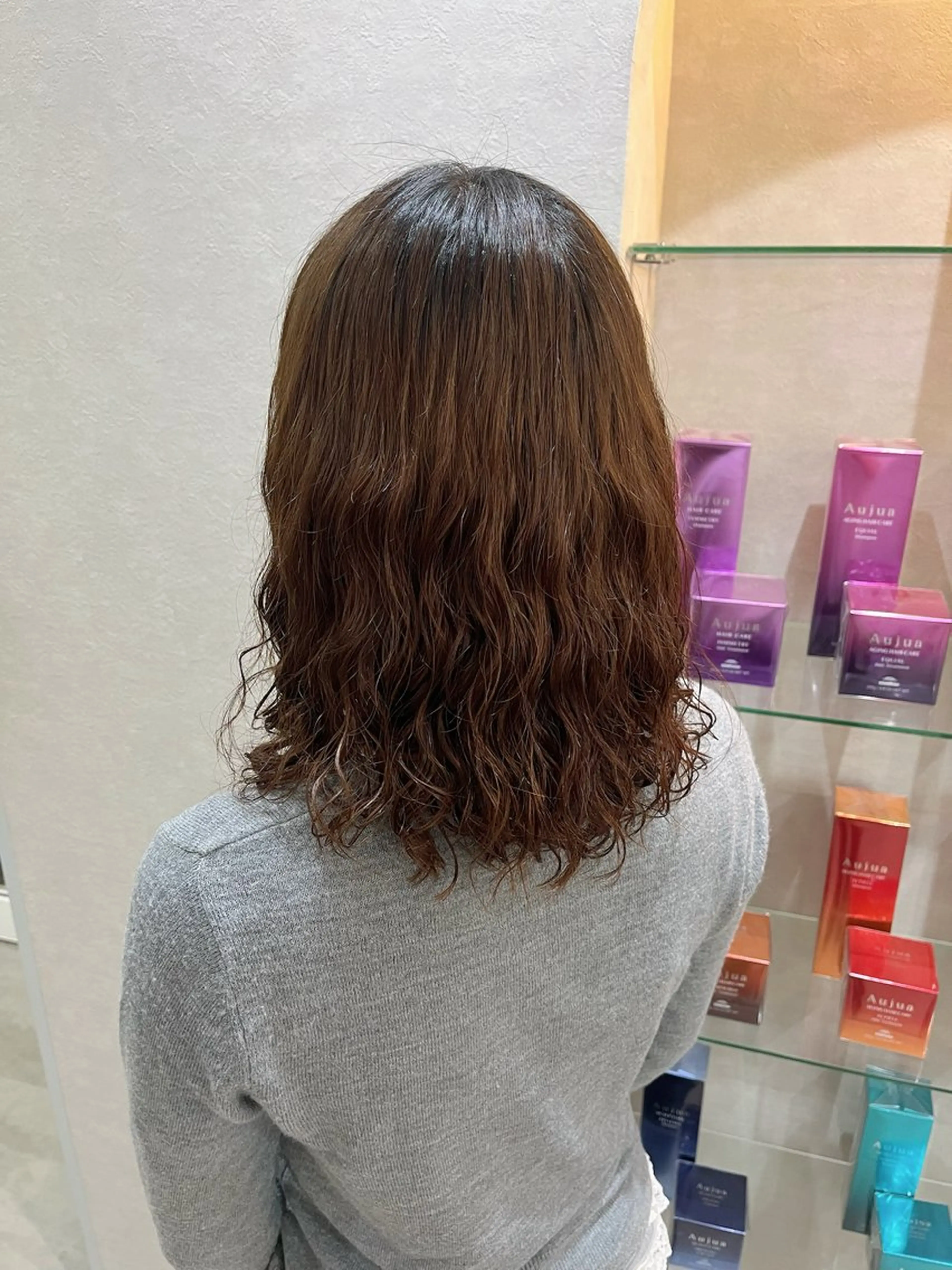 ミディアム パーマ ミディアムパーマ デジタルパーマ カット パーマ トリートメント 髪質改善/Color Couture るなのヘアスタイル