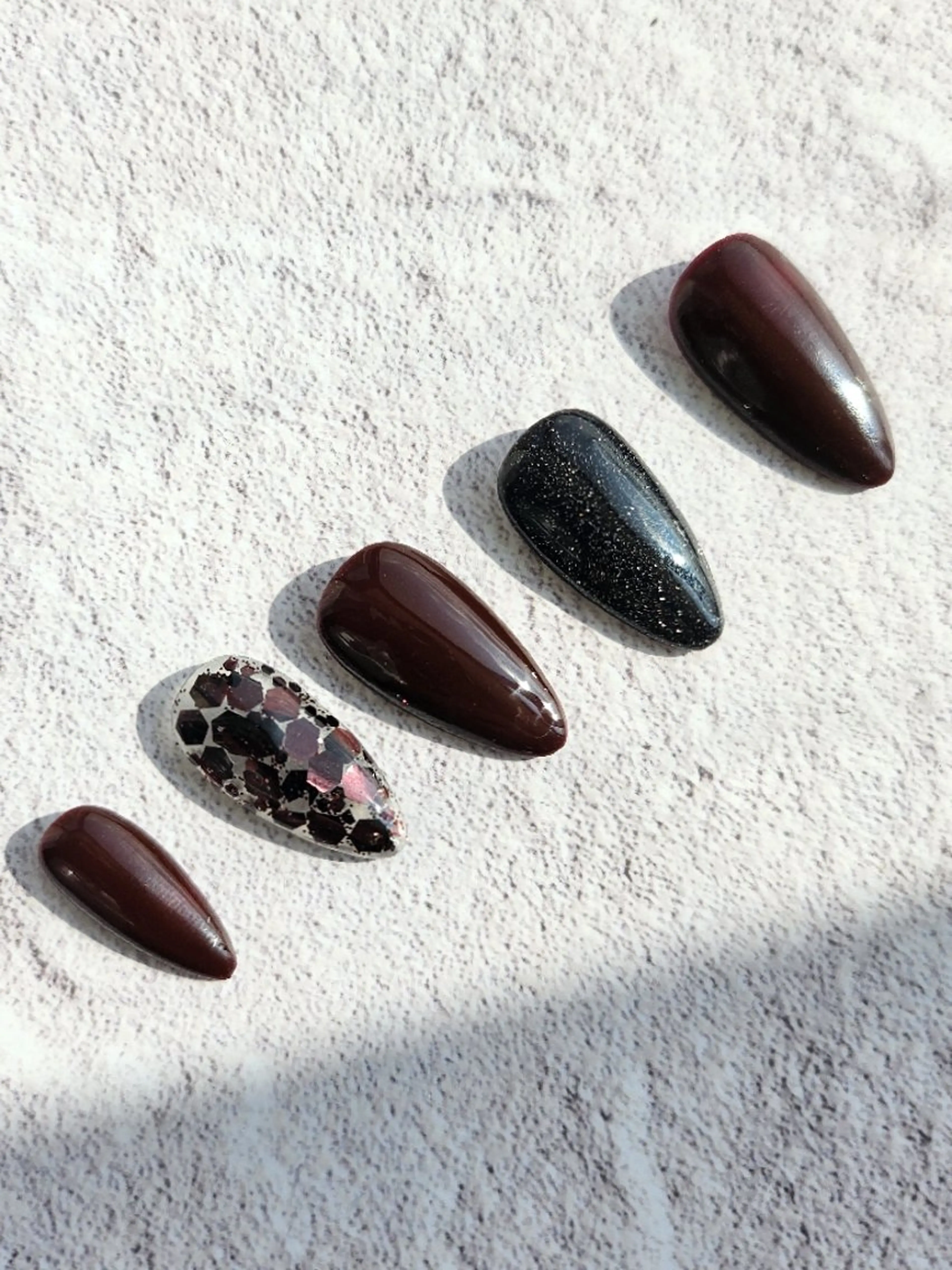 ネイル ボルドー フラッシュネイル ジェルネイル シンプルネイル ハンドネイル Noah'snail   のネイルデザイン