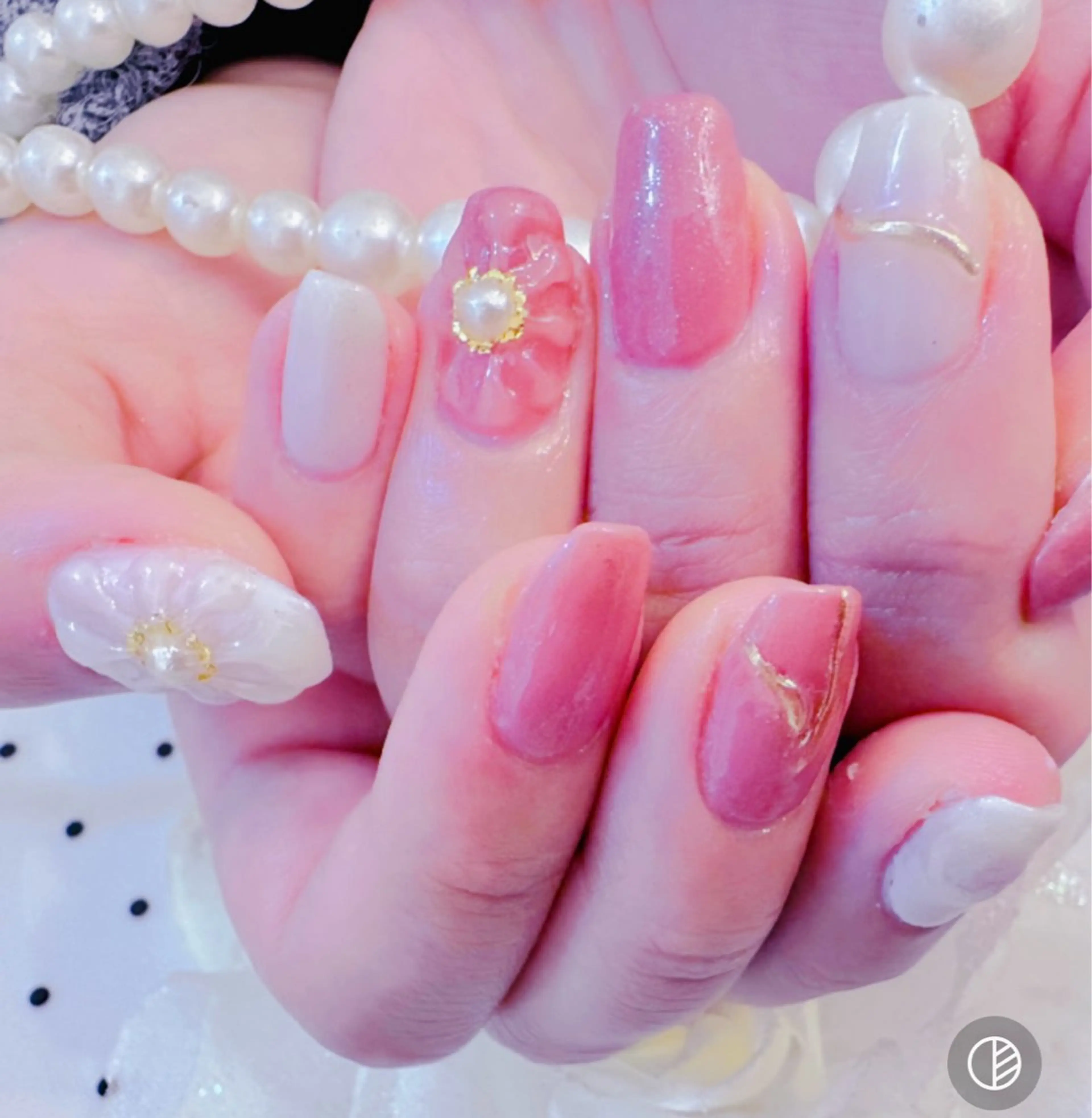 ネイル アートネイル 桜ネイル 長さ出し フラワーネイル ジェルネイル LUCIA 南柏ネイルサロンのネイルデザイン