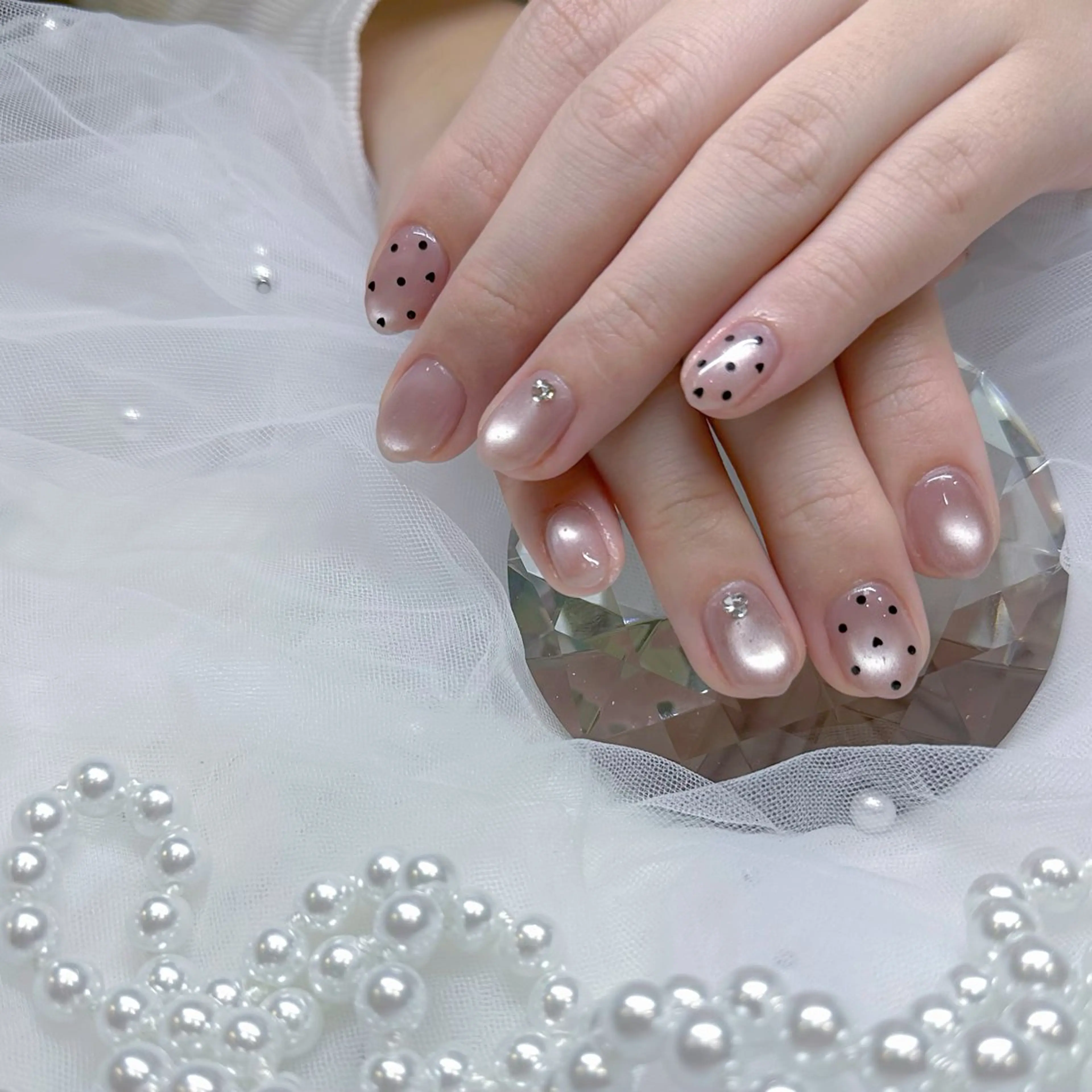 ネイル ドット ハート 韓国/オタクネイル 住道 :▶︎ Rioのネイルデザイン