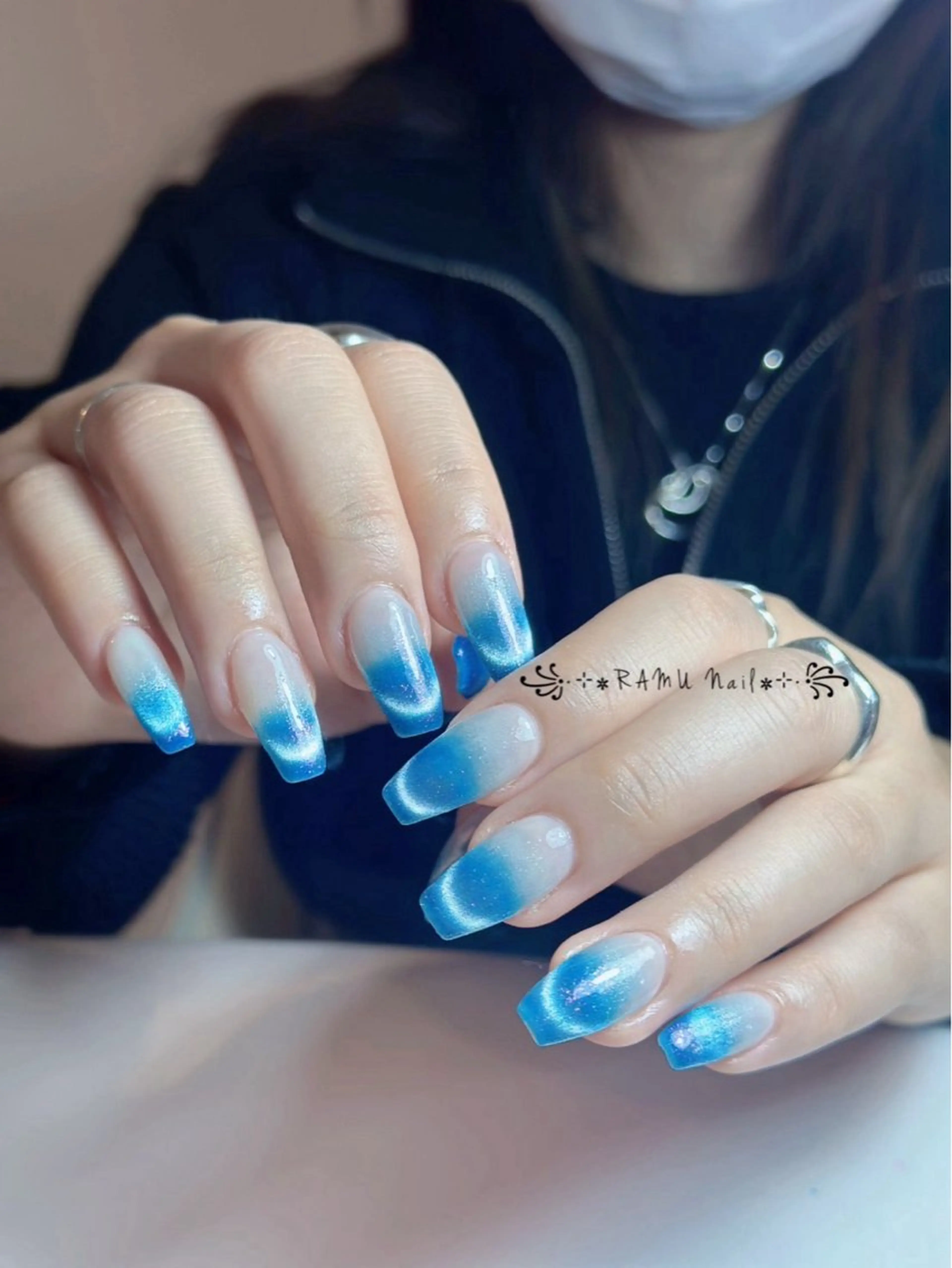 ネイル キラキラネイル マグネットネイル ミラーネイル ピンク 夏ネイル ハンドネイル RAMU Nail 恵比寿店のネイルデザイン