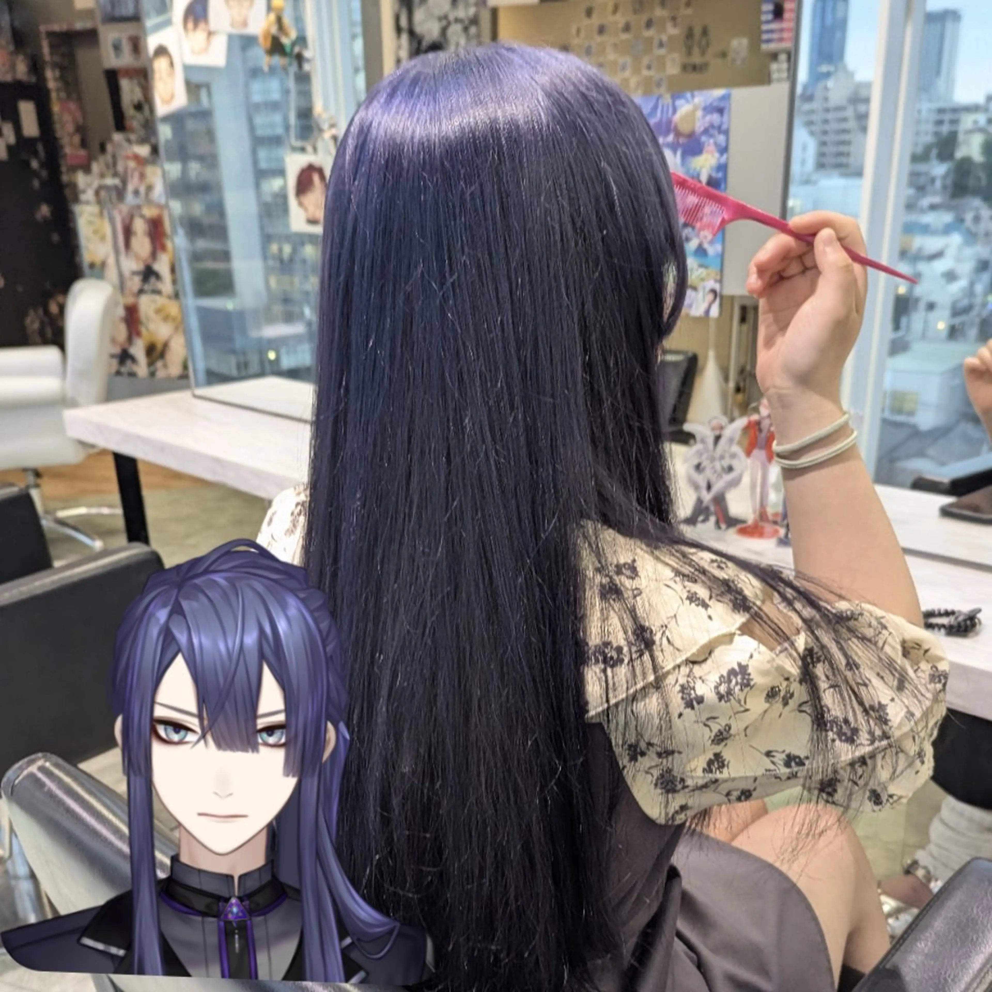 カラー ロング ブリーチ ダブルカラー 推しカラー🦉にじさ んじカラー🌈🕒✨のヘアスタイル