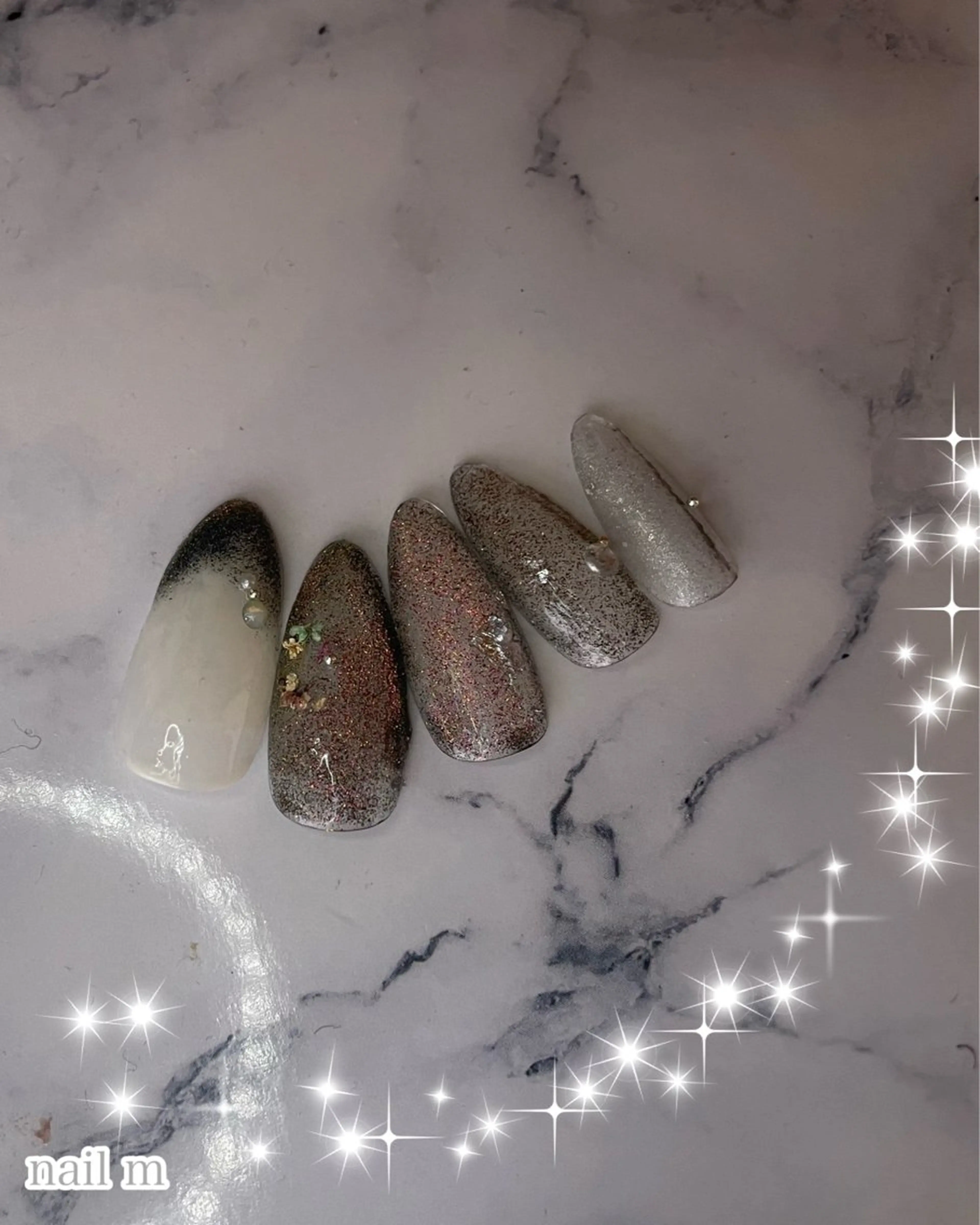 ネイル フレンチネイル マグネットネイル 春ネイル NAIL★M 真紀のネイルデザイン
