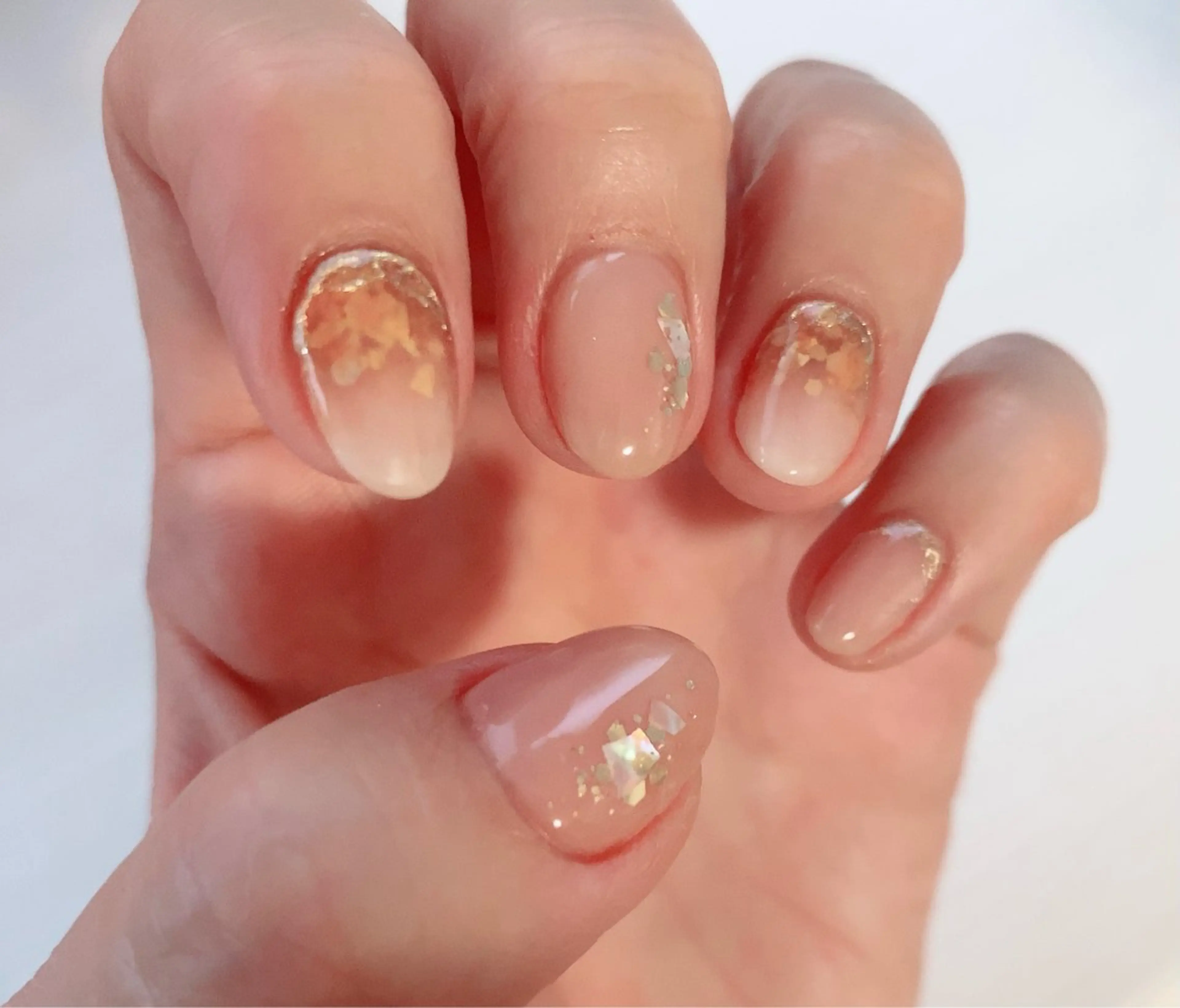 ネイル アートネイル 持ち込み ニュアンスネイル オレンジ シンプルネイル ROSY NAIL ロージーネイルのネイルデザイン