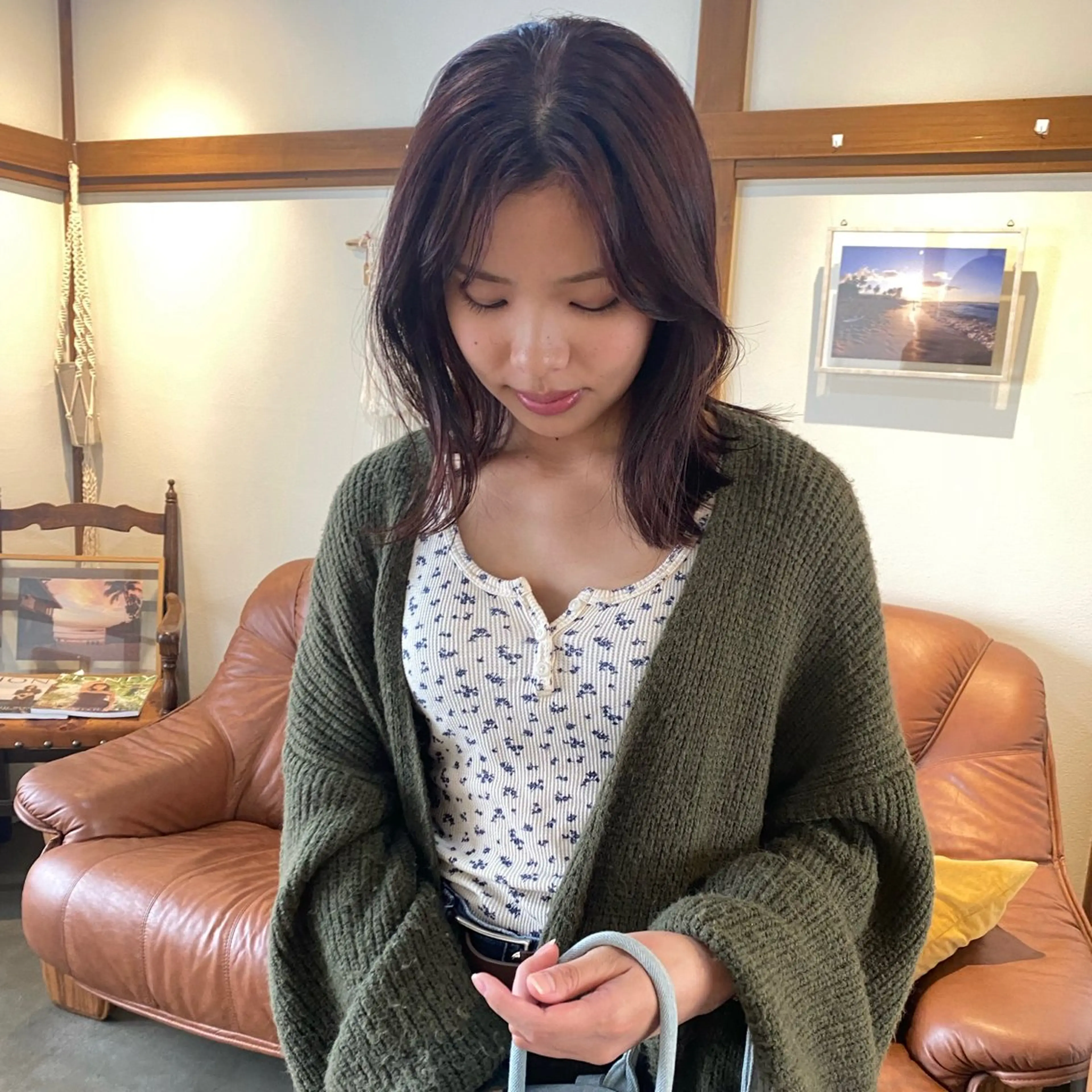 ミディアム 透け感たっぷり柔らか 梨花子🌼のヘアスタイル