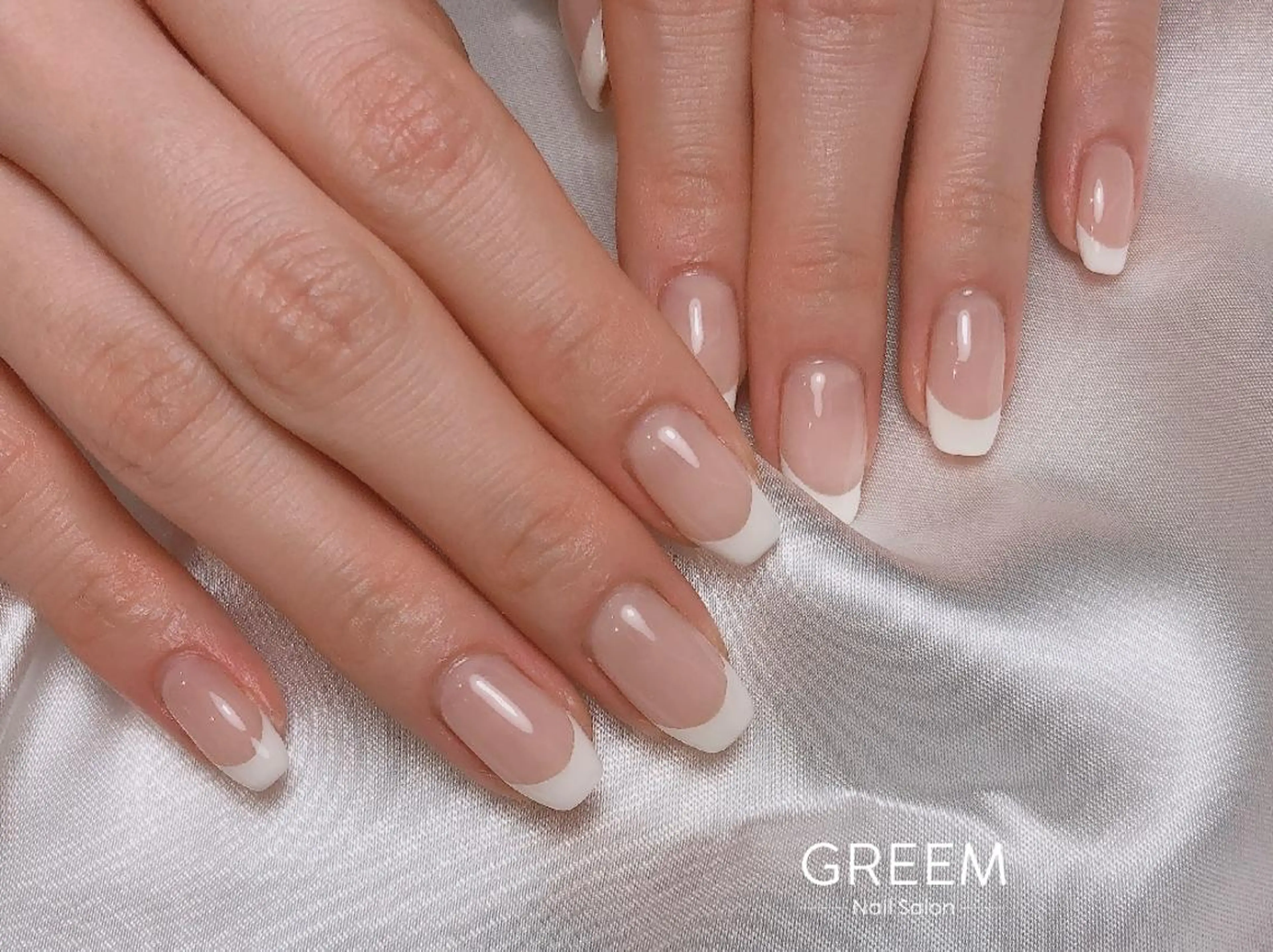 ネイル クリアネイル フレンチネイル ジェルネイル パラジェル ブライダルネイル GREEM グリームのネイルデザイン