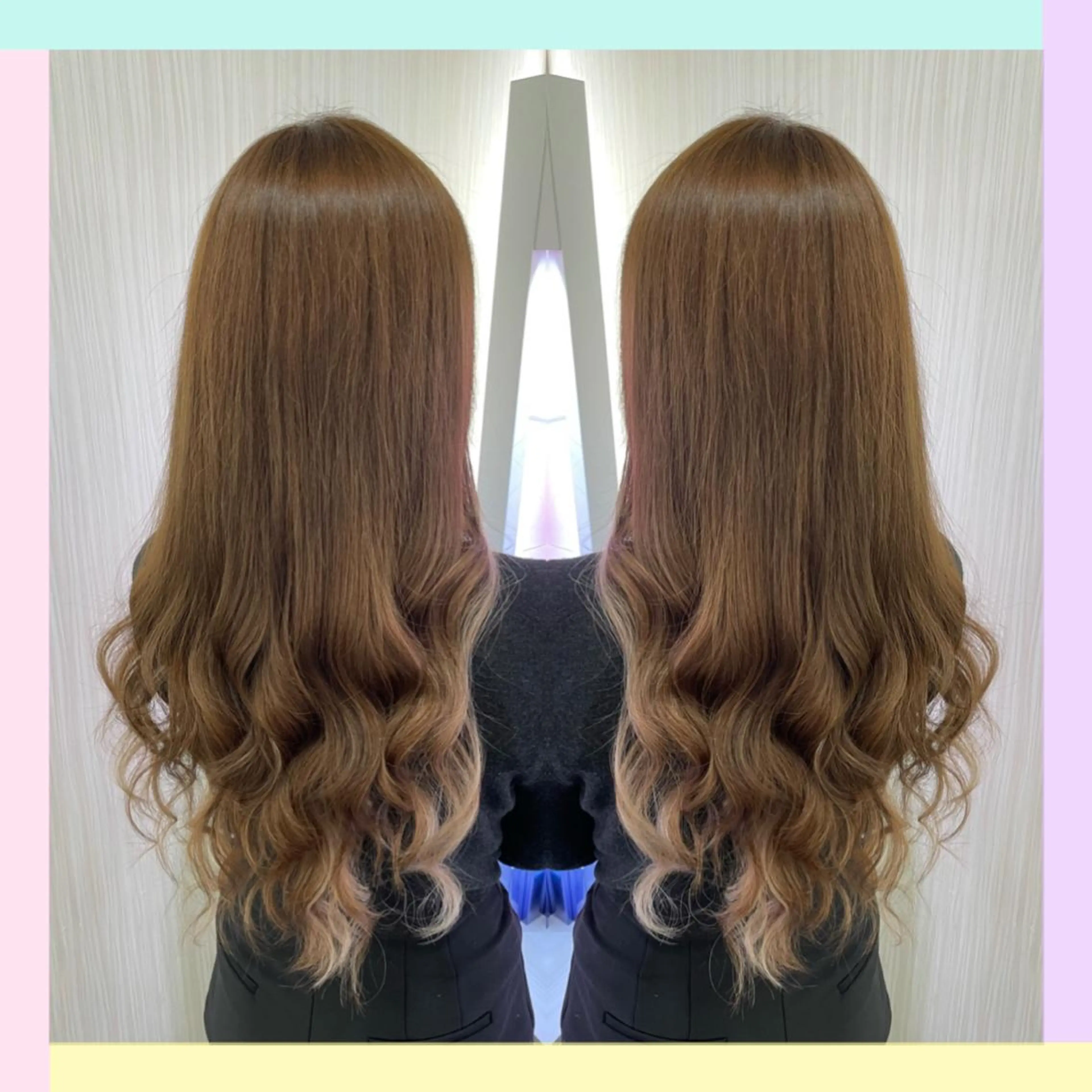 【💋サラサラロング💋】❤︎艶カラー＋最高級人毛シールエクステ85本＋内部補修トリートメント 本数調整可能◎の写真