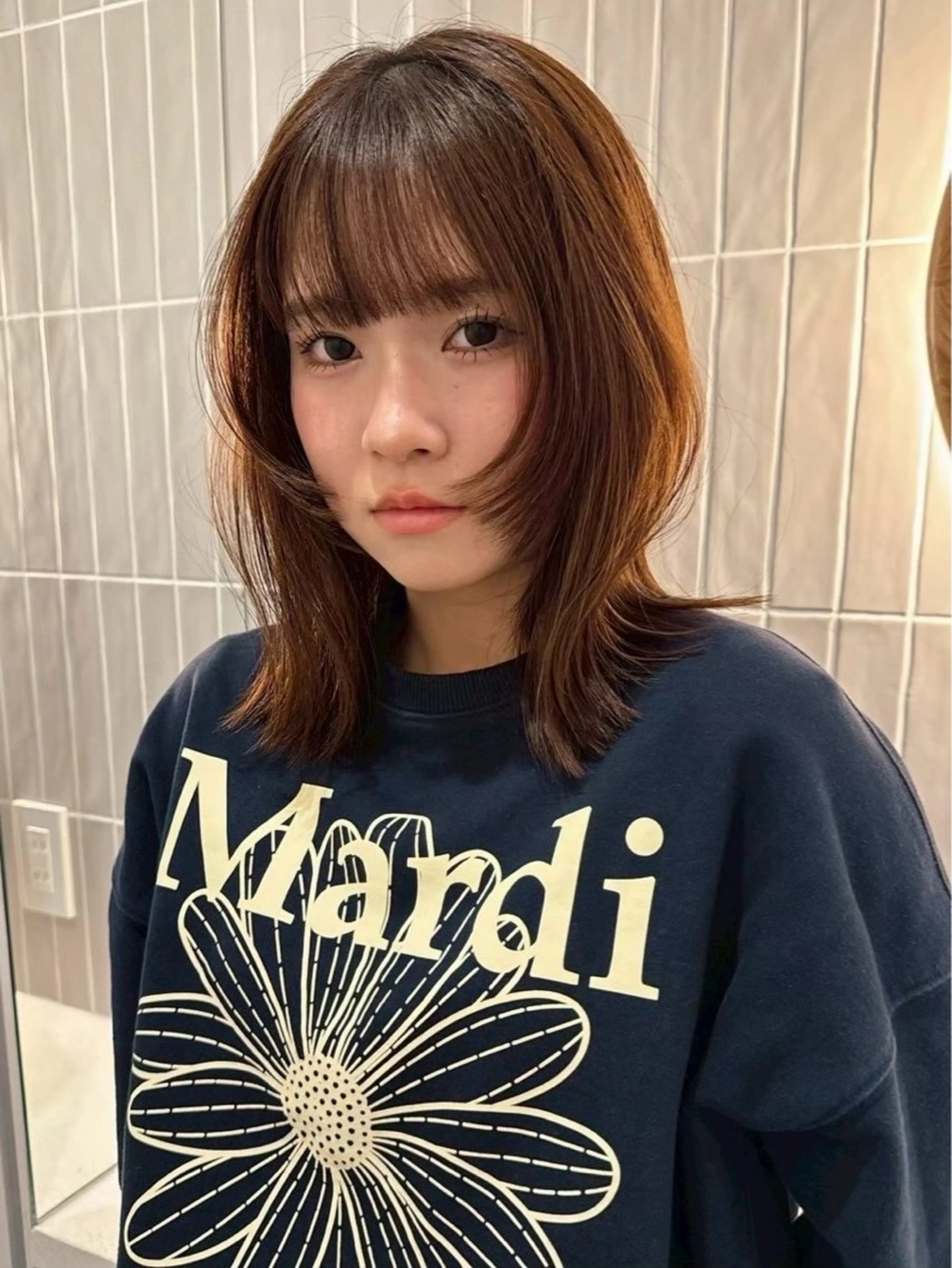 ミディアム 髪質改善 縮毛矯正 トリートメント nok Kaoriのヘアスタイル