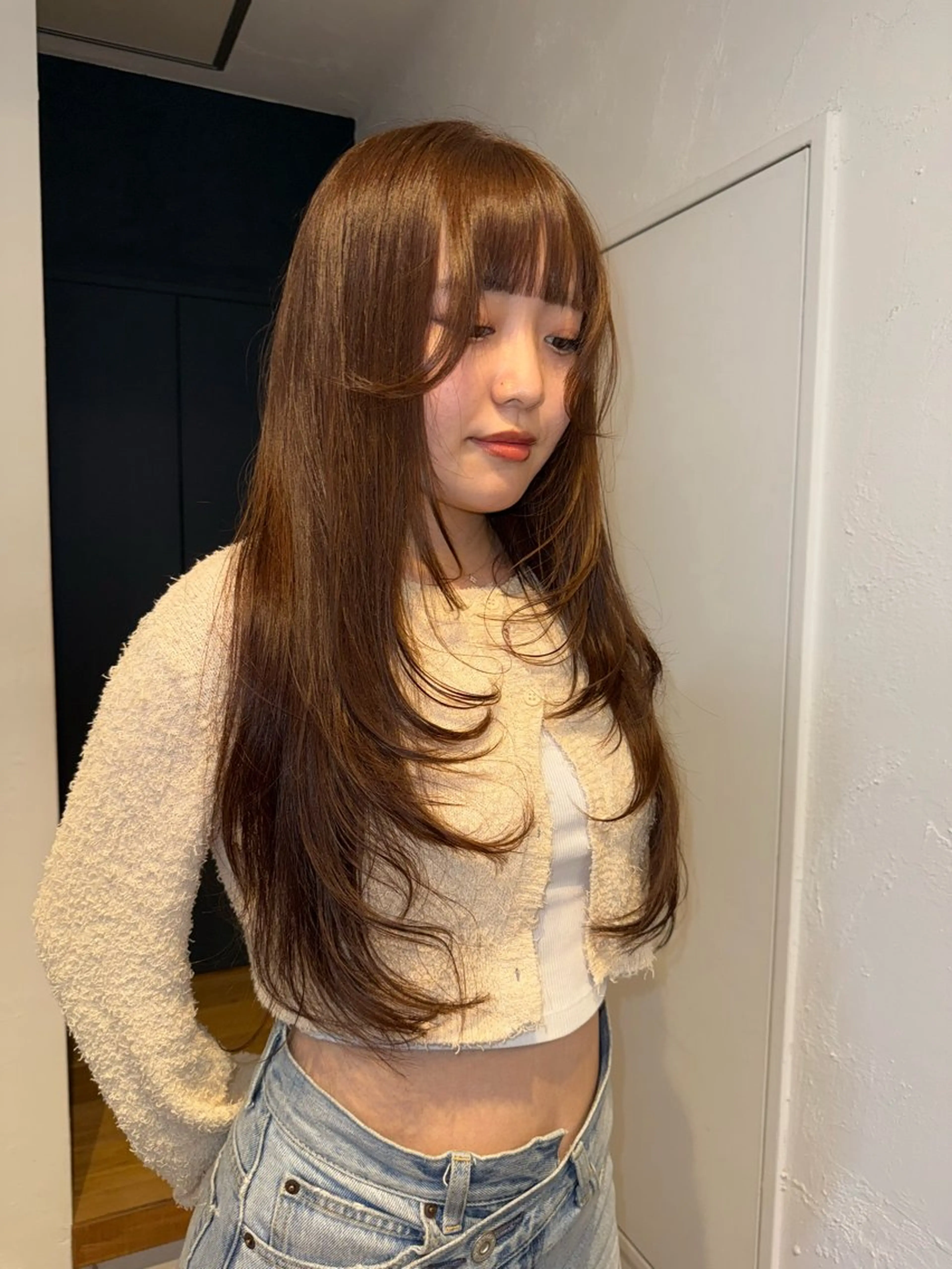 カラー ベージュカラー ヘーゼル YURiA レイヤー🫧のヘアスタイル