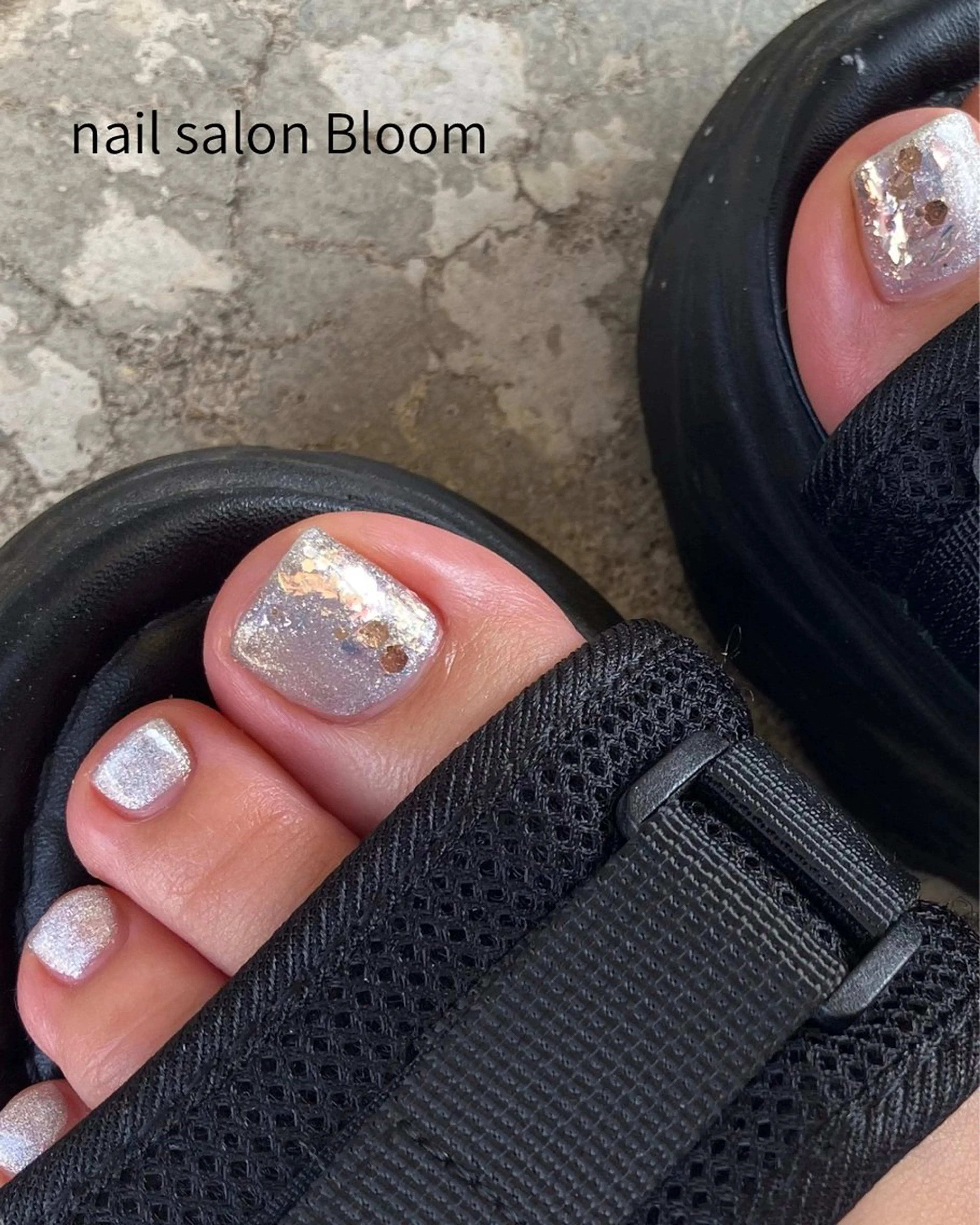 ネイル ホログラムネイル マグネットネイル フットネイル 自宅サロンBloom 橋本のネイルデザイン