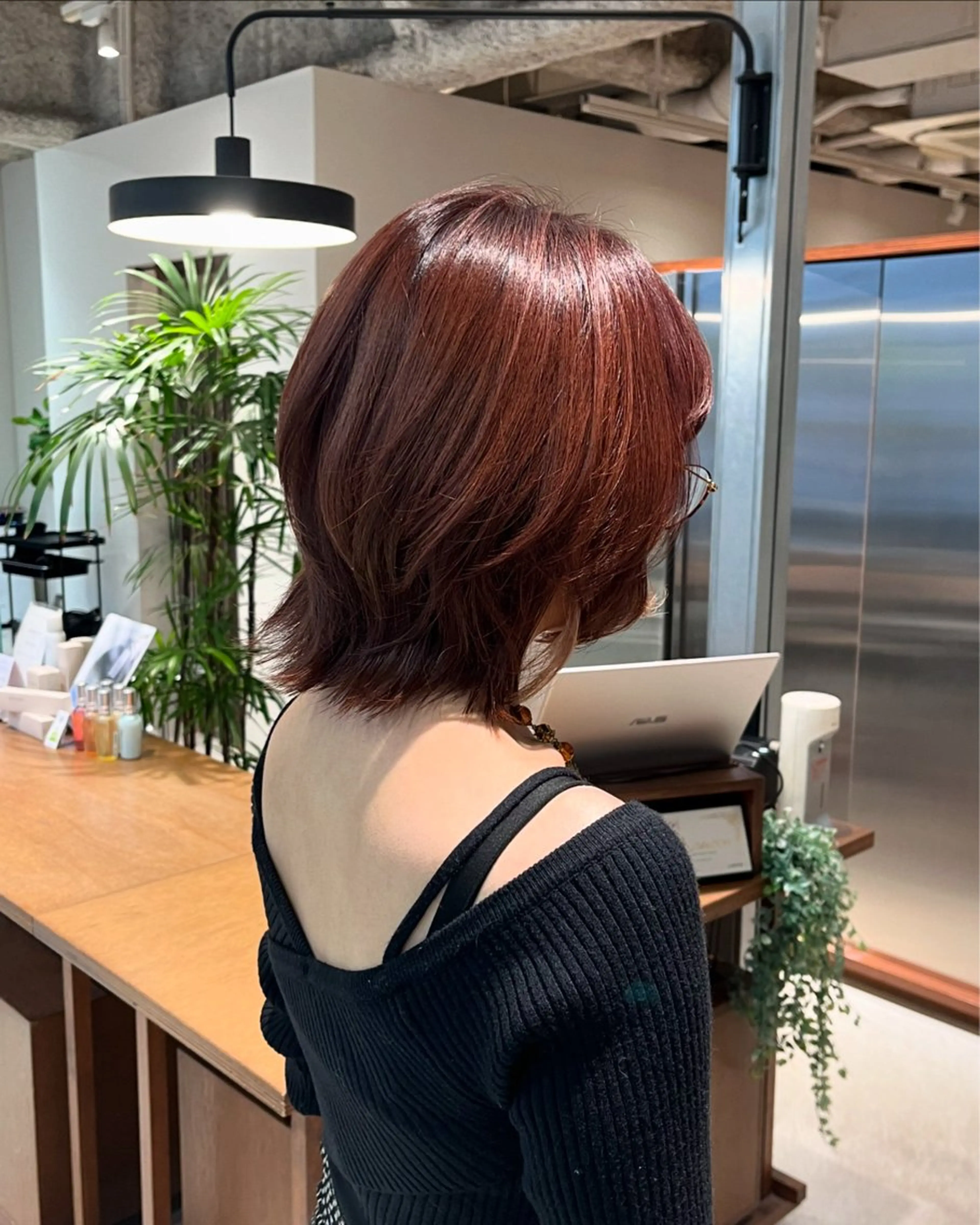 ミディアム カラー ブリーチ ブリーチなしカラー オレンジ カット ヘアカラー トリートメント 【ミディアムと ロングに特化】島田恋のヘアスタイル