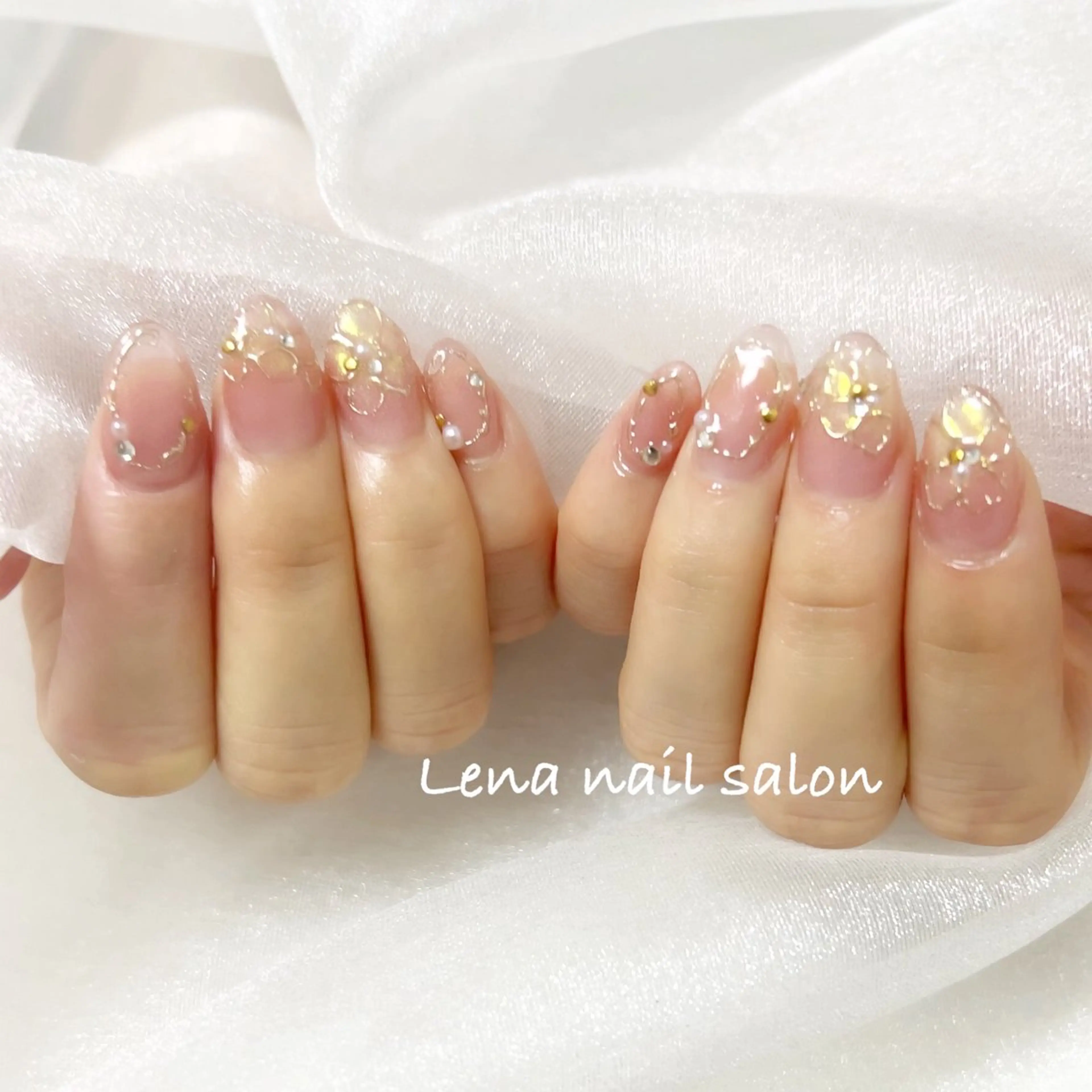 ネイル アートネイル ジェルネイル パラジェル ハンドネイル 自爪育成ネイルケア Lena  nailのネイルデザイン