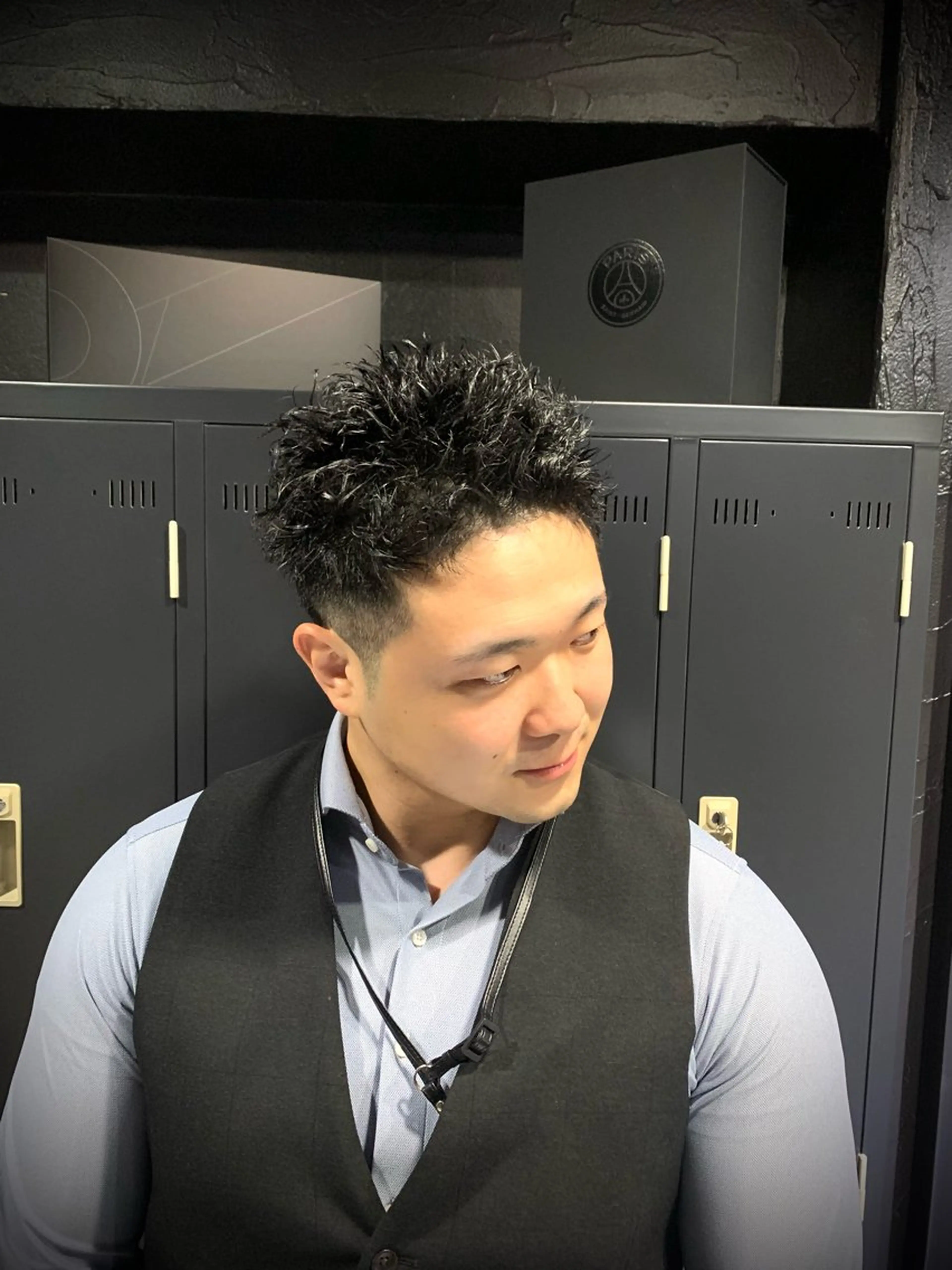 ショート メンズ ショートヘア カット パーマ トリートメント ヘアセット メンズパーマ/難波/ 心斎橋　室園亮佑のヘアスタイル