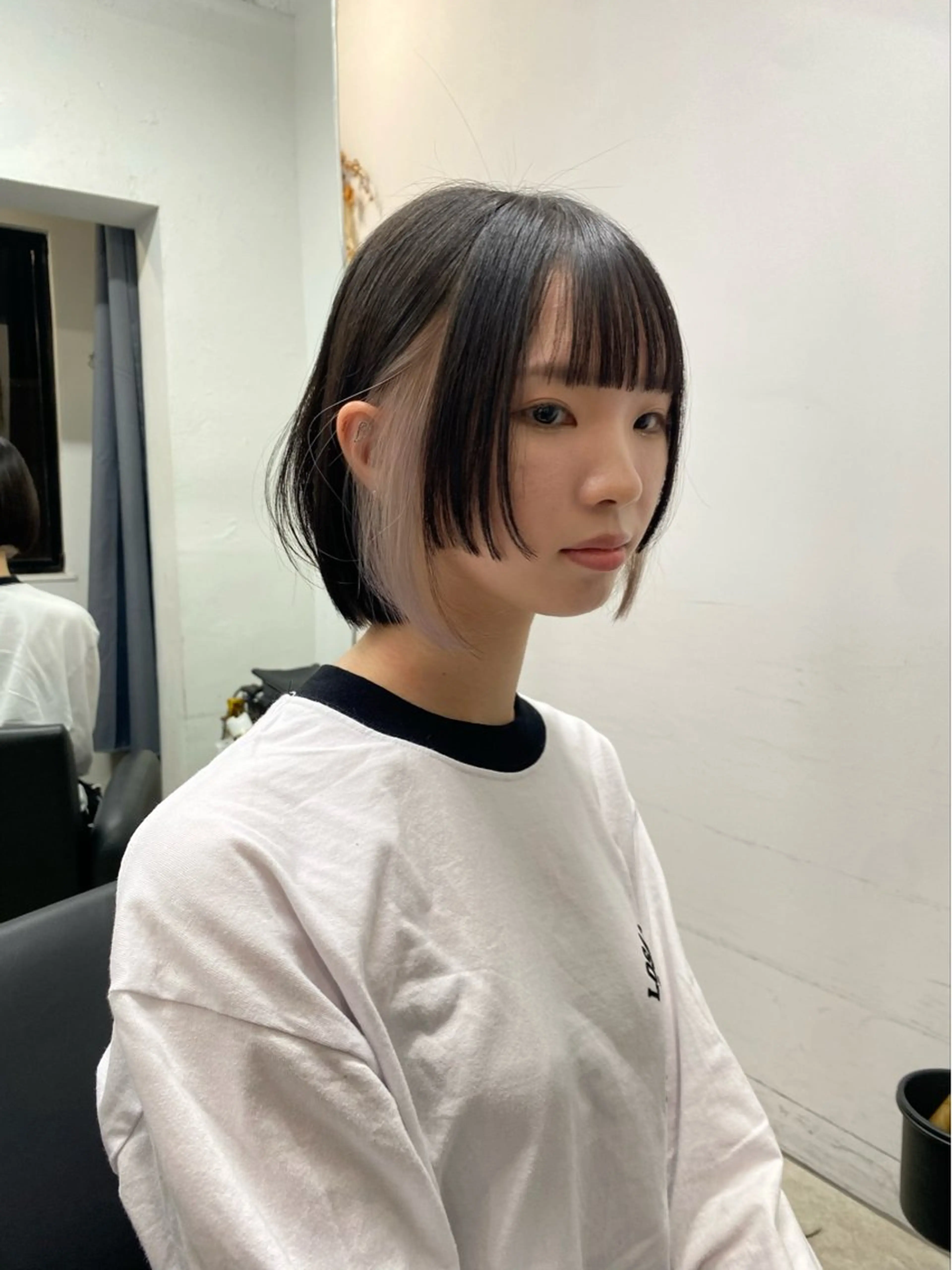 ショート カラー カット ヘアカラー ハイライト、レイヤー カット/西梅田/中西のヘアスタイル