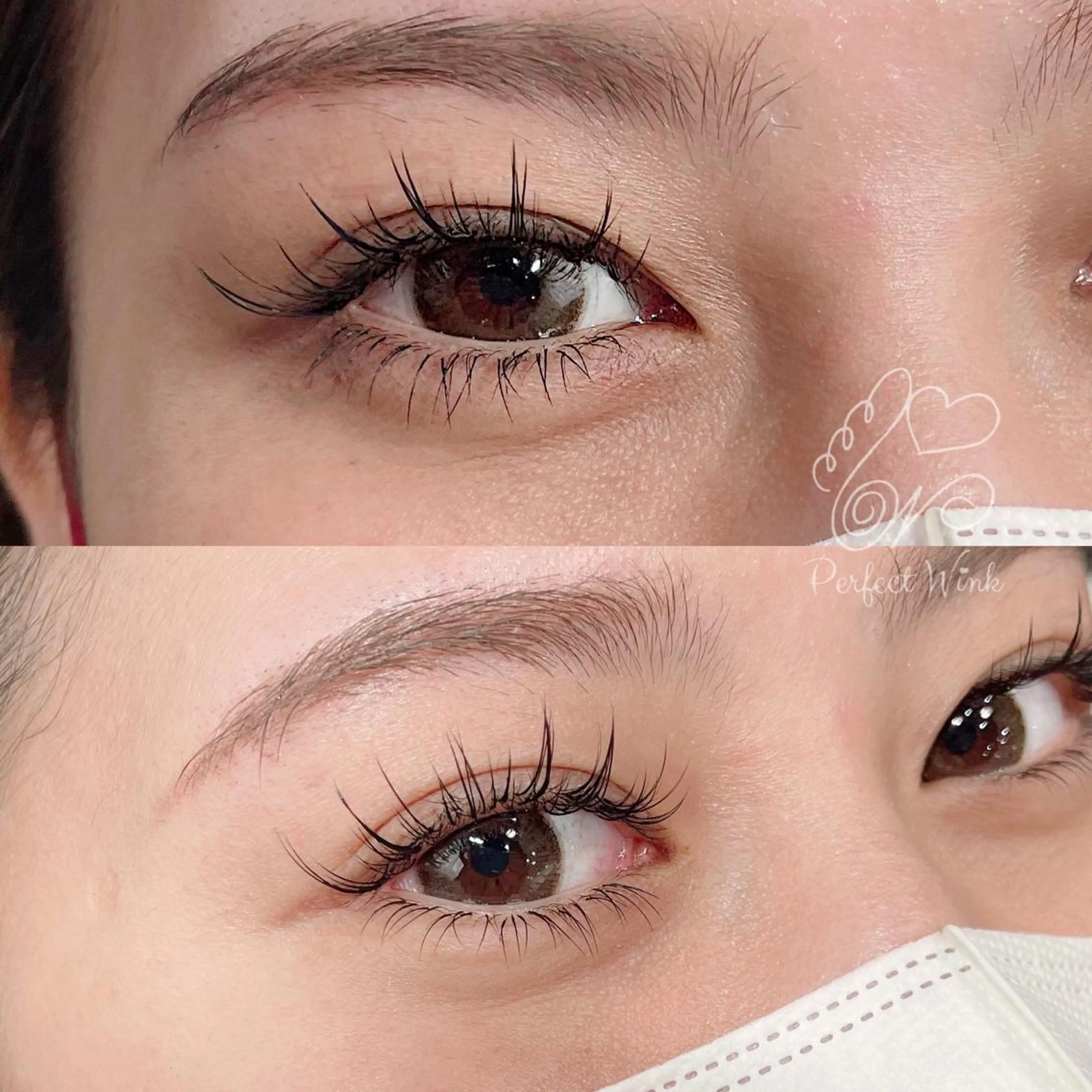 マツエク・マツパ アイブロウ 束感まつ毛 下まつげエクステ ワンホンマツエク マツエク パーフェクトウィンク ちぢいわみのりのマツエク・マツパデザイン