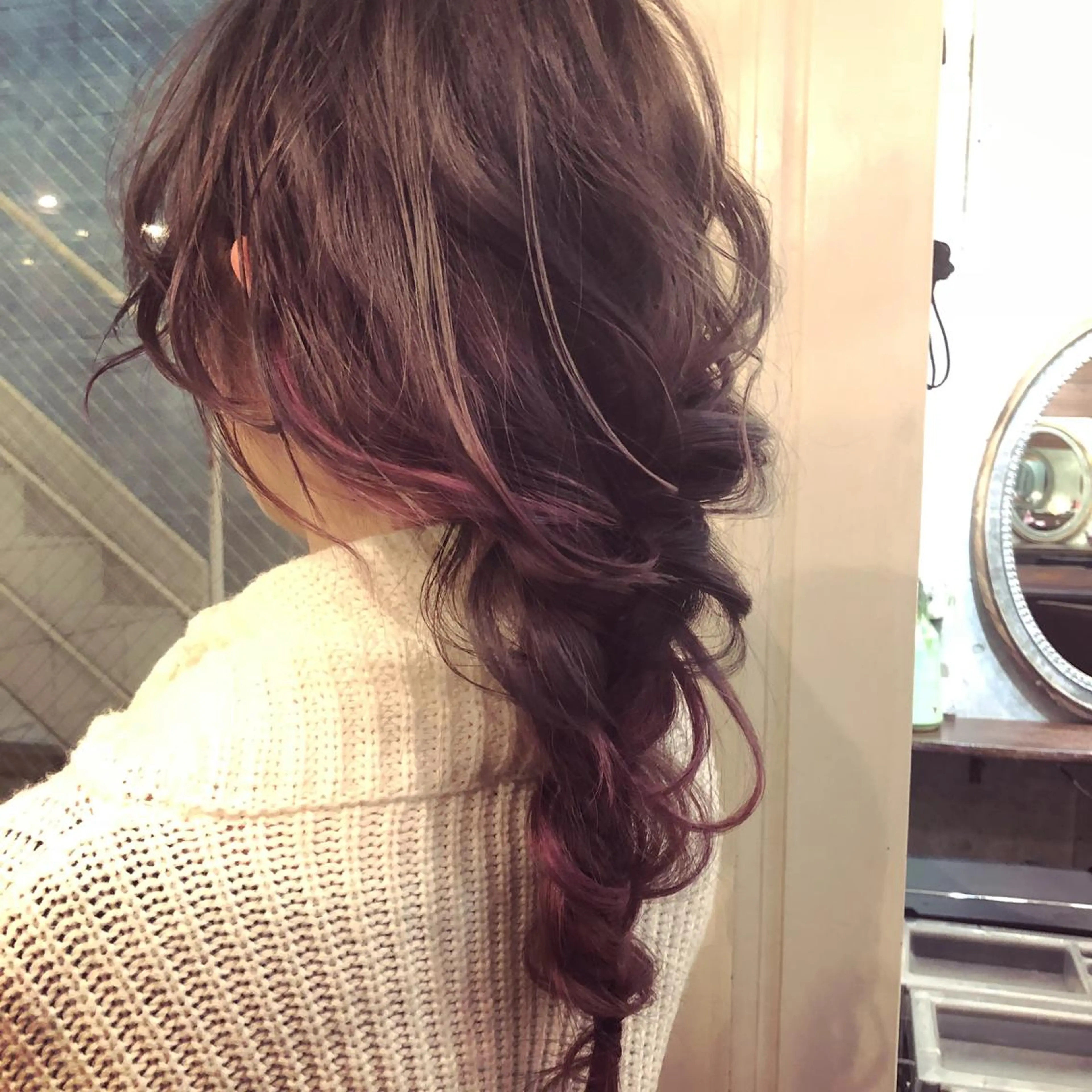 セミロング カラー メッシュ 白髪ぼかし×デザイン 🕊️🫧ホウジョウのヘアスタイル
