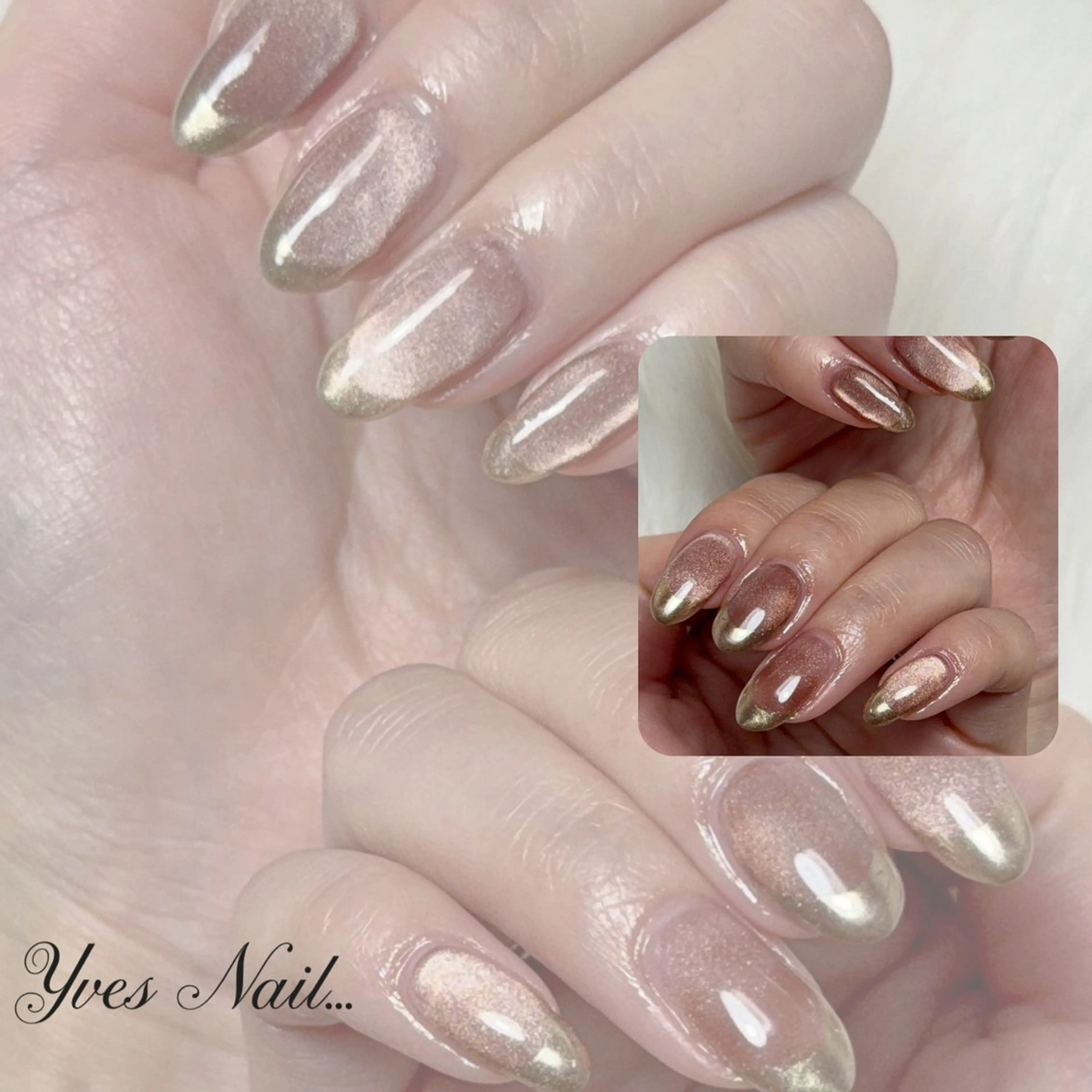 ネイル フレンチネイル マグネットネイル ミラーネイル ハンドネイル kanno yのネイルデザイン