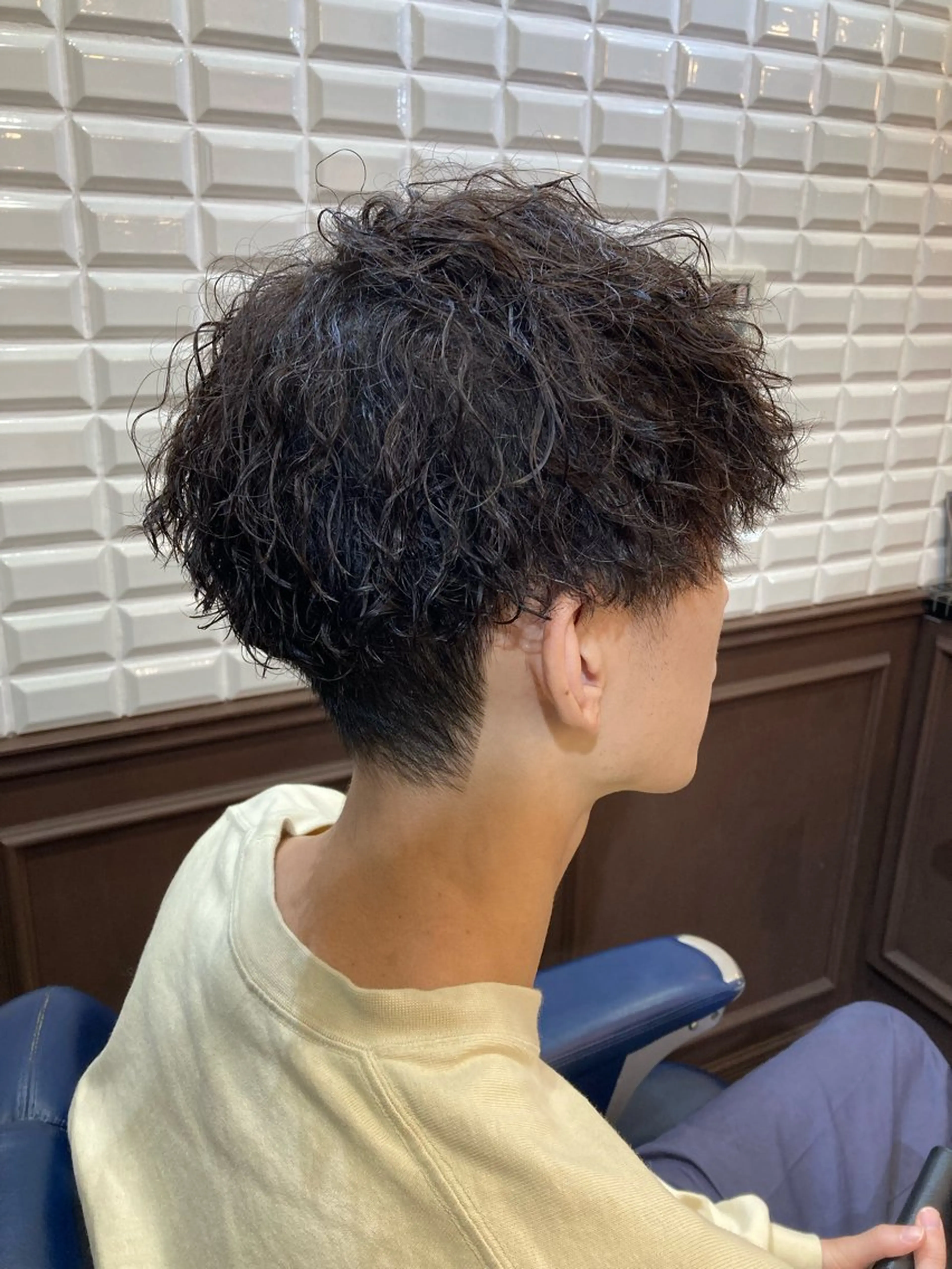 パーマ メンズ フェードカット メンズハイライト メンズメッシュ メンズパーマ スキンフェード ルピナス中田店長 山口大地のヘアスタイル