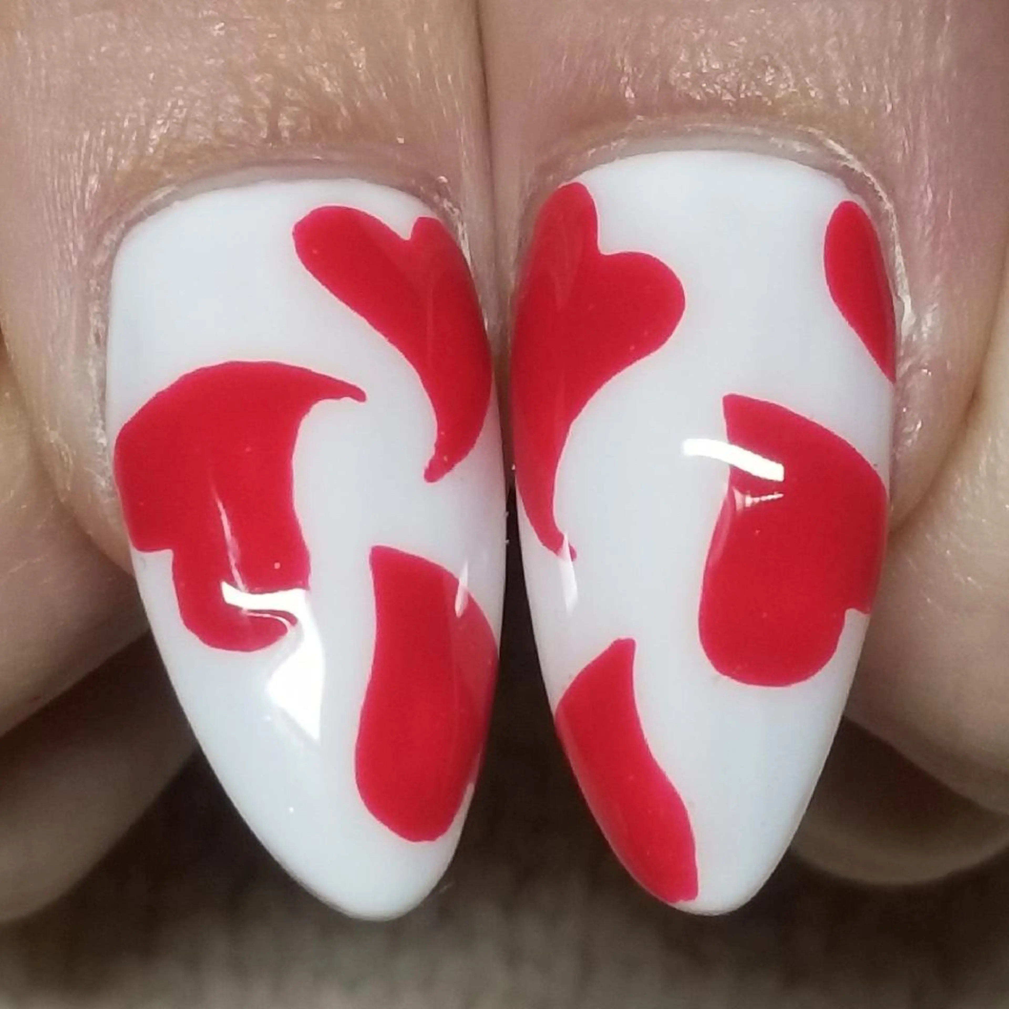 ネイル アートネイル ハート 赤色 ストーンネイル ハンドネイル よしだ ひろきのネイルデザイン