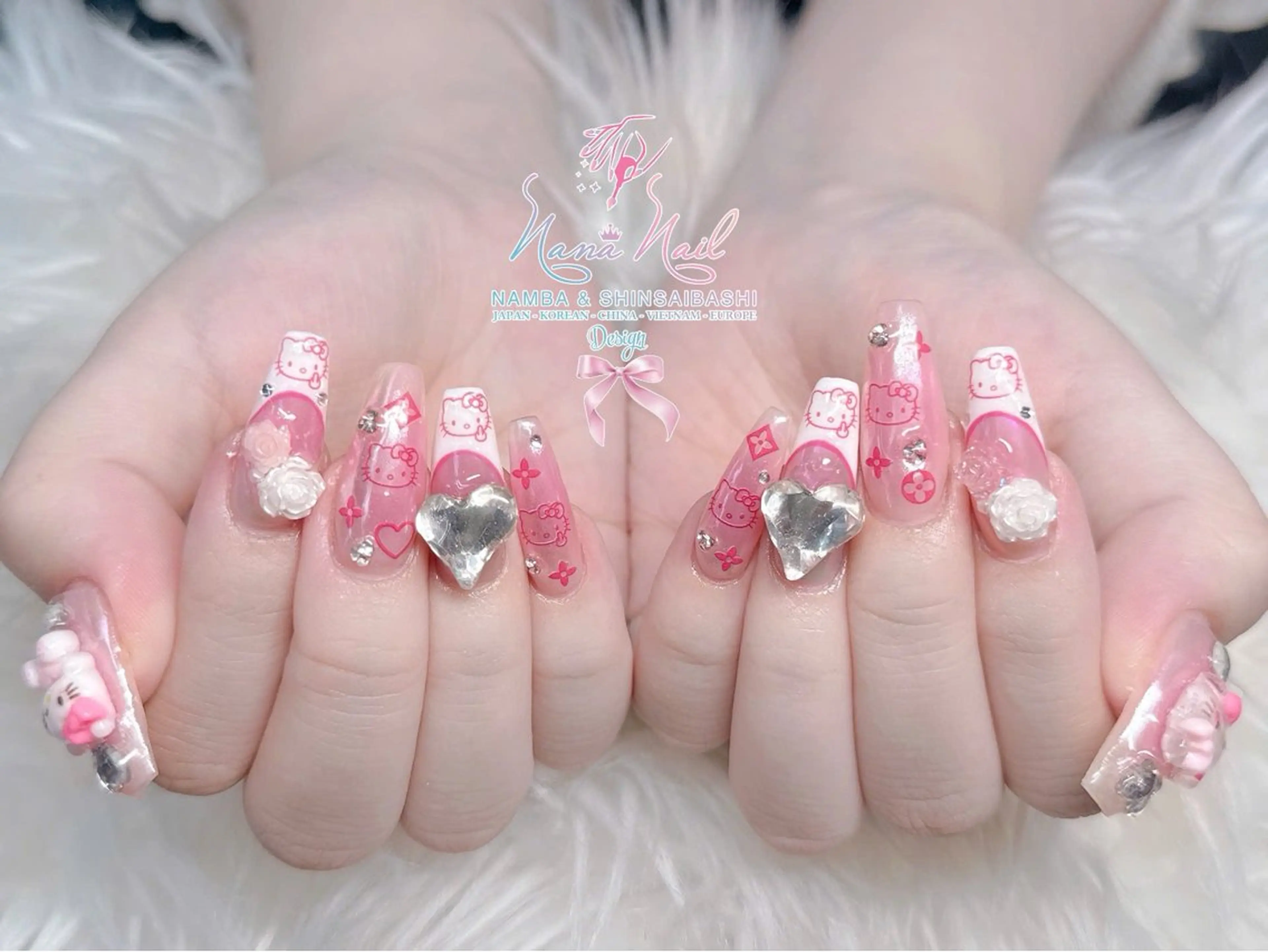 ネイル チークネイル 桜ネイル フラッシュネイル フットネイル ジェルネイル ハンドネイル リナネイル アメ村心斎橋店のネイルデザイン