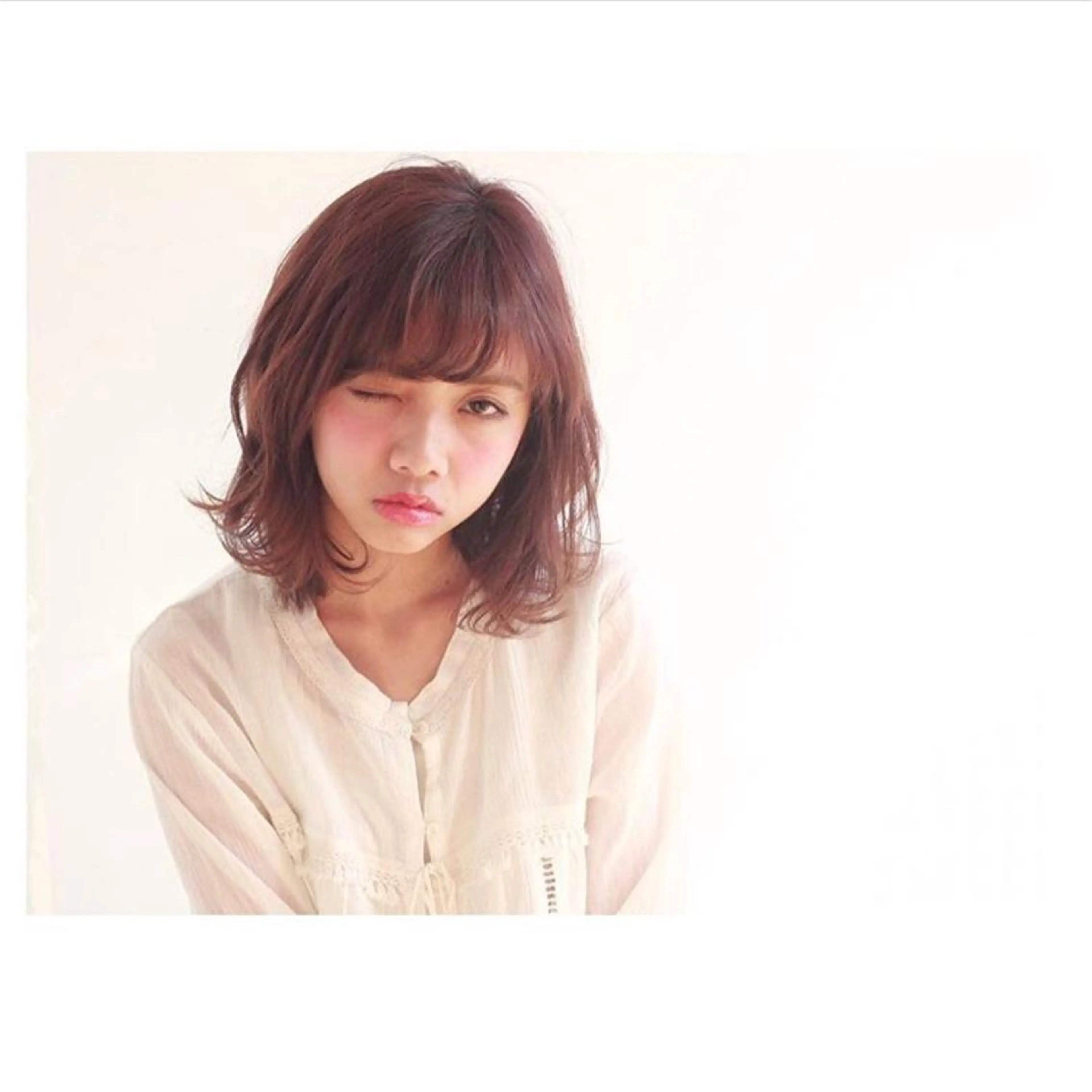 ミディアム カラー ボブ カット ヘアカラー 高木 麻知子のヘアスタイル