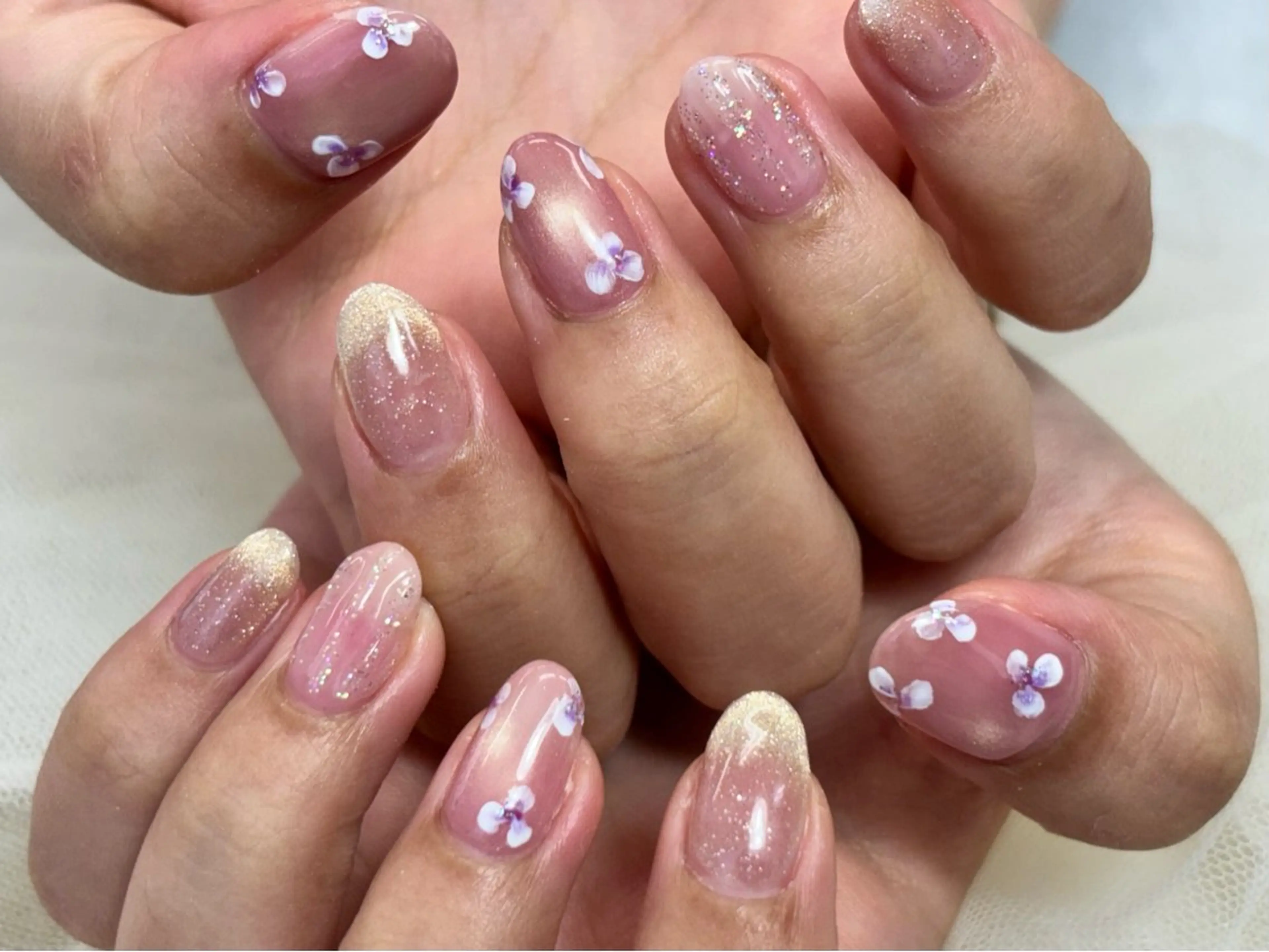 ネイル ニュアンスネイル オフィスネイル ピンク シンプルネイル ハンドネイル kaho.  /期間 限定モデル募集のネイルデザイン