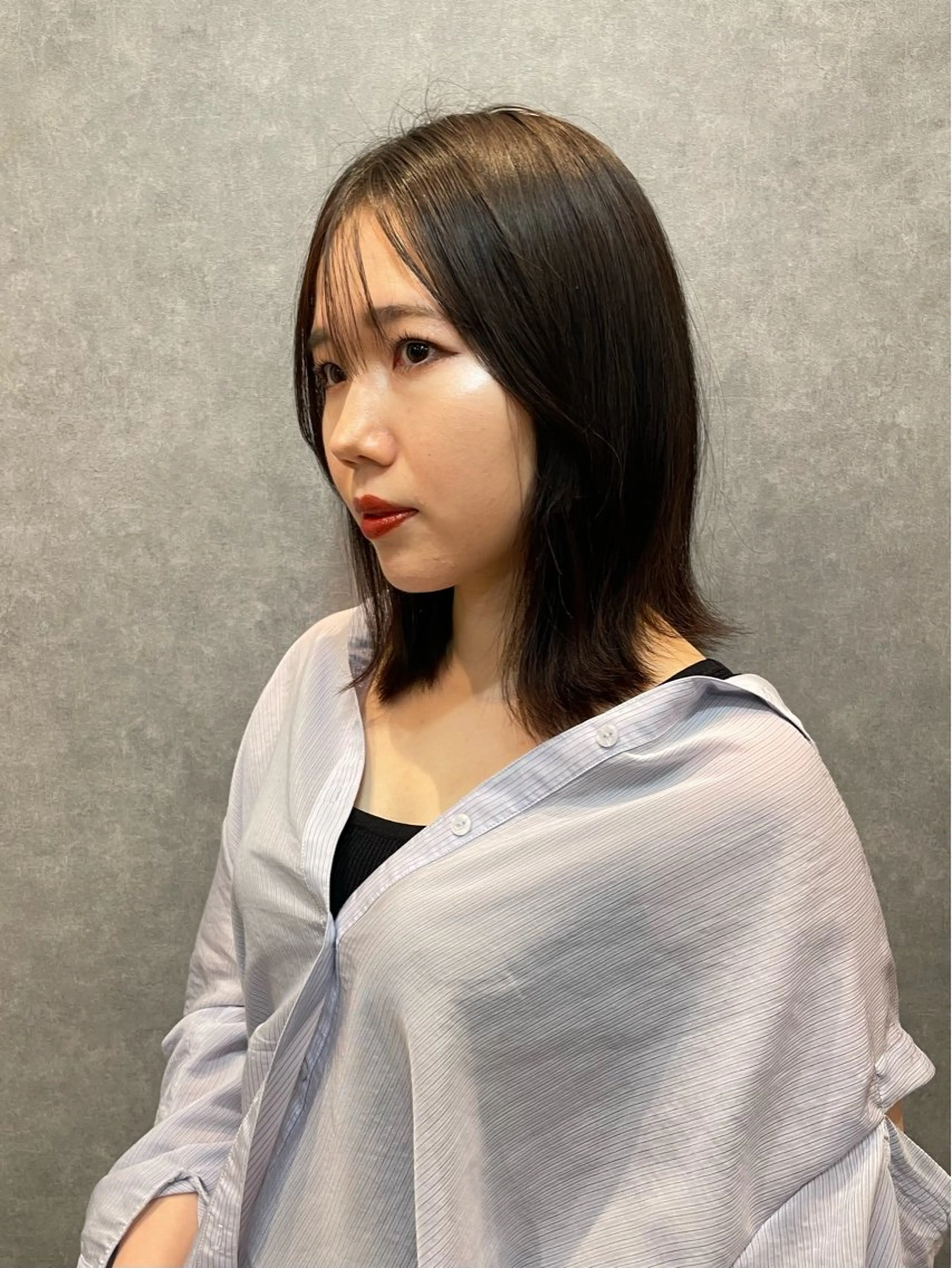 ミディアム カラー 髪質改善 シースルーバング 外ハネヘア ツヤ美髪💐 髪質改善/高山愛来のヘアスタイル