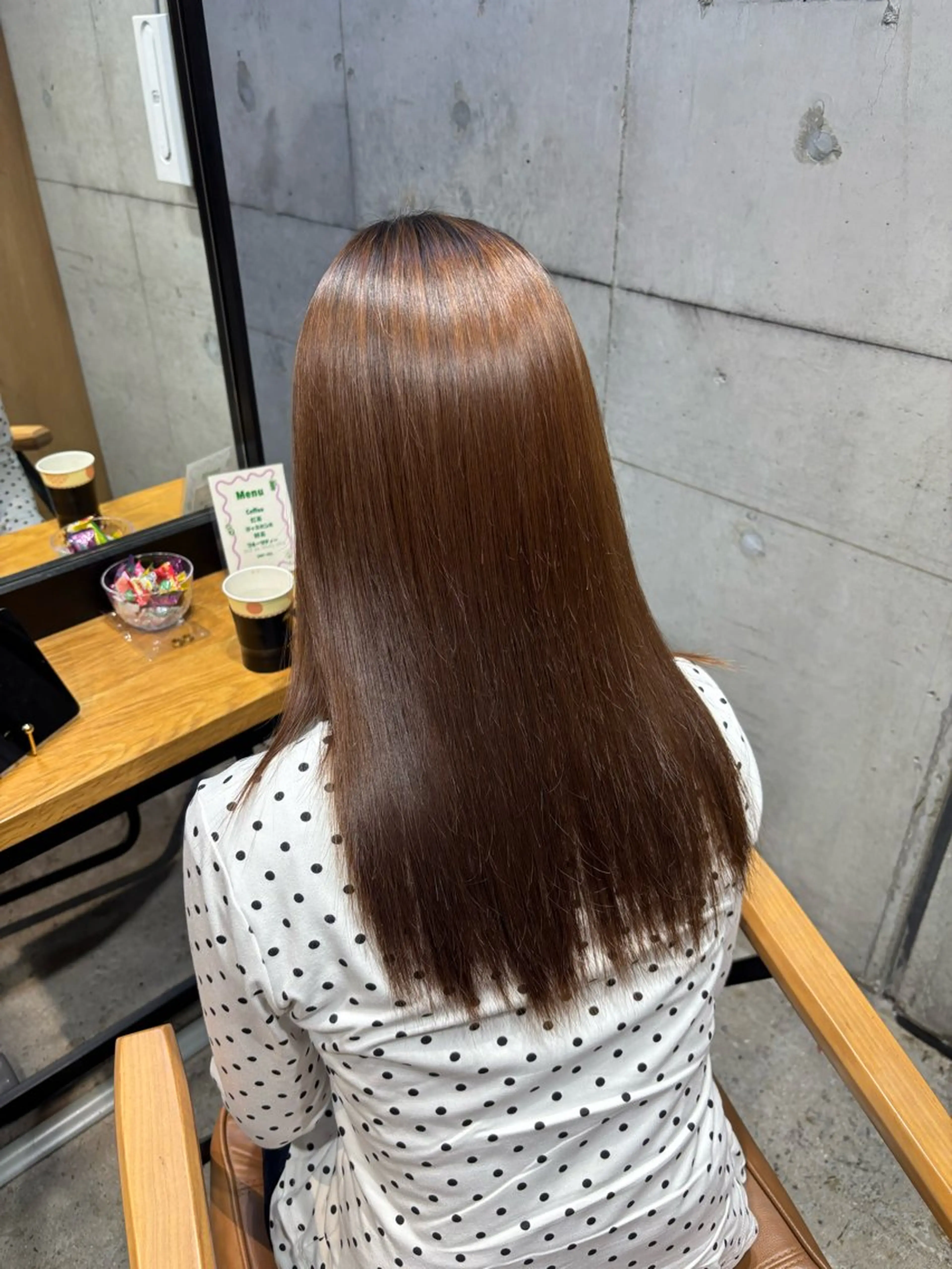 ロング パーマ 酸性ストレート ストレートパーマ ヒマワリ🌻/ ワンホン×艶髪特化のヘアスタイル