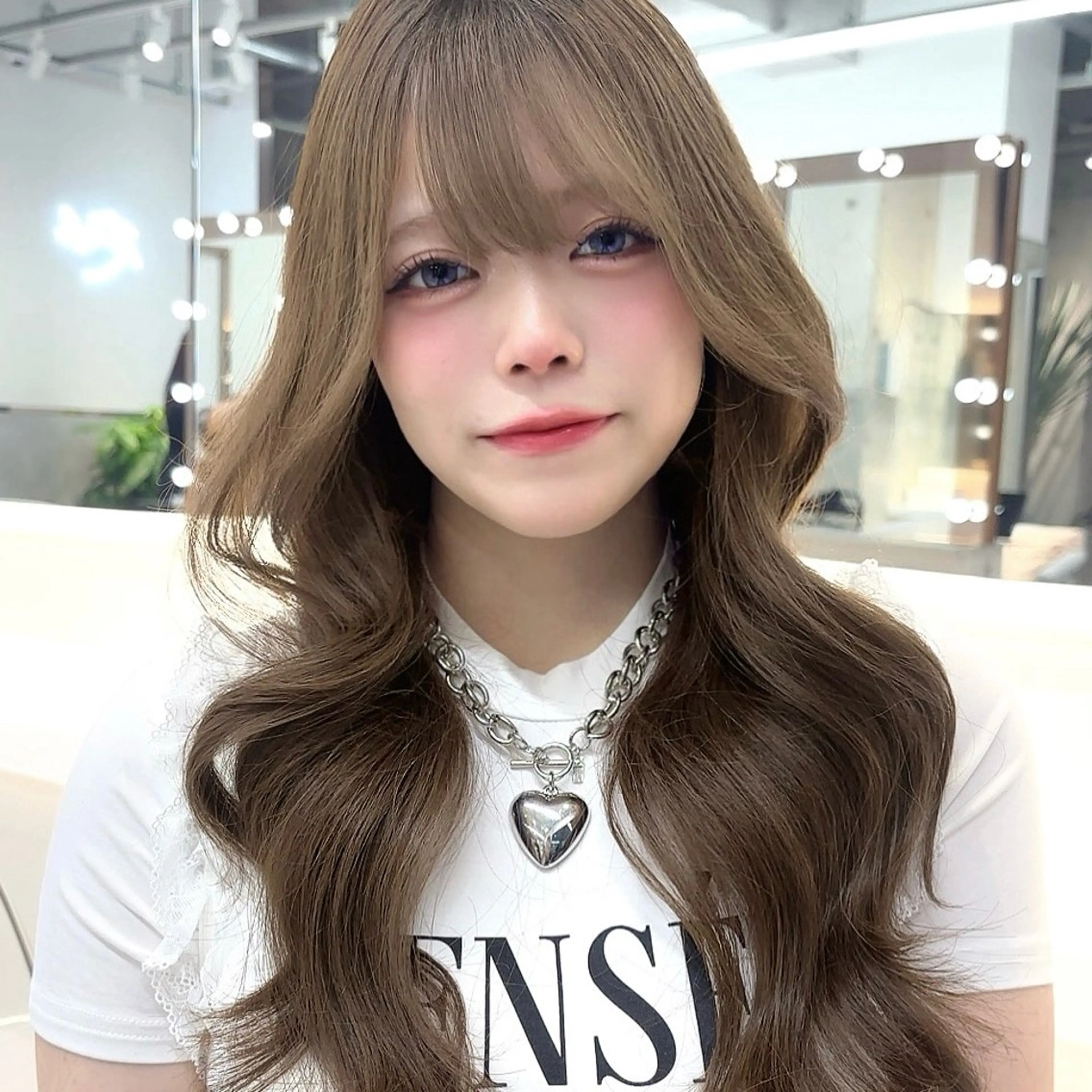 ロング カラー ベージュカラー ブリーチ 透明感カラー ダブルカラー ヘーゼル ヘアカラー 🍒ブリーチなしカラ ー／Sakura🍒のヘアスタイル