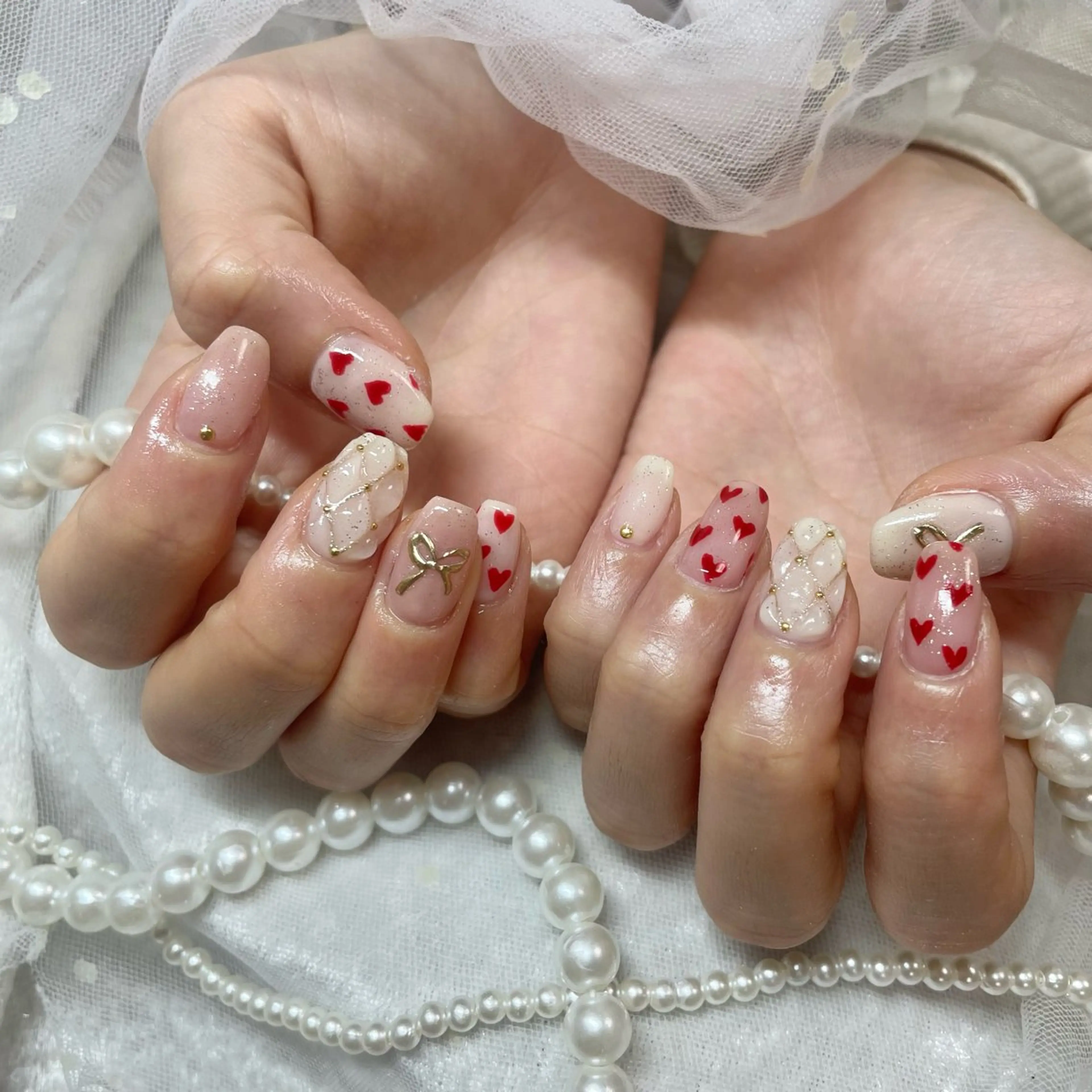 ネイル バレンタイン 🎀AYAKO 🎀中韓ネイルのネイルデザイン