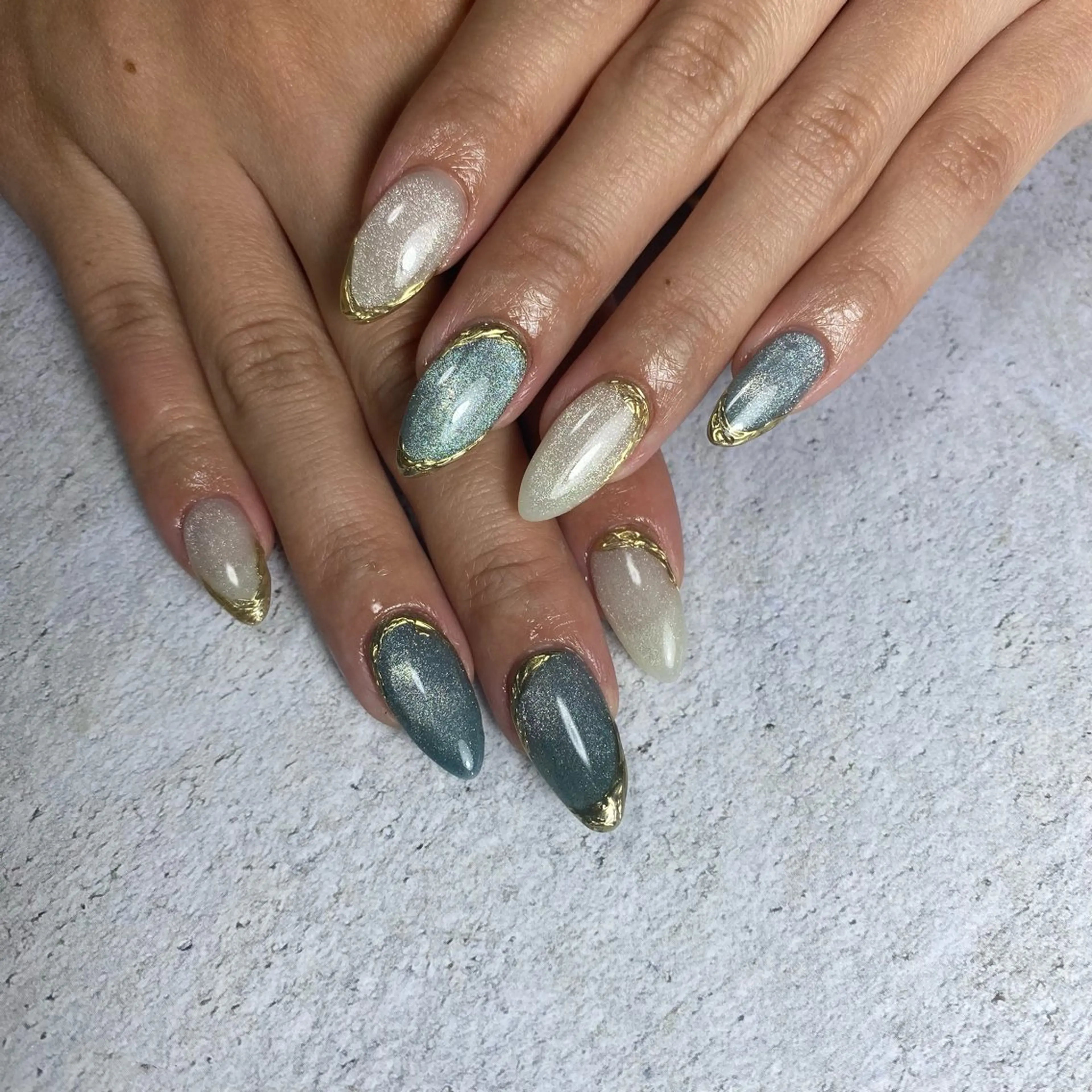 ネイル ミラーネイル ハンドネイル ☺︎ NOZOMI☺︎のネイルデザイン