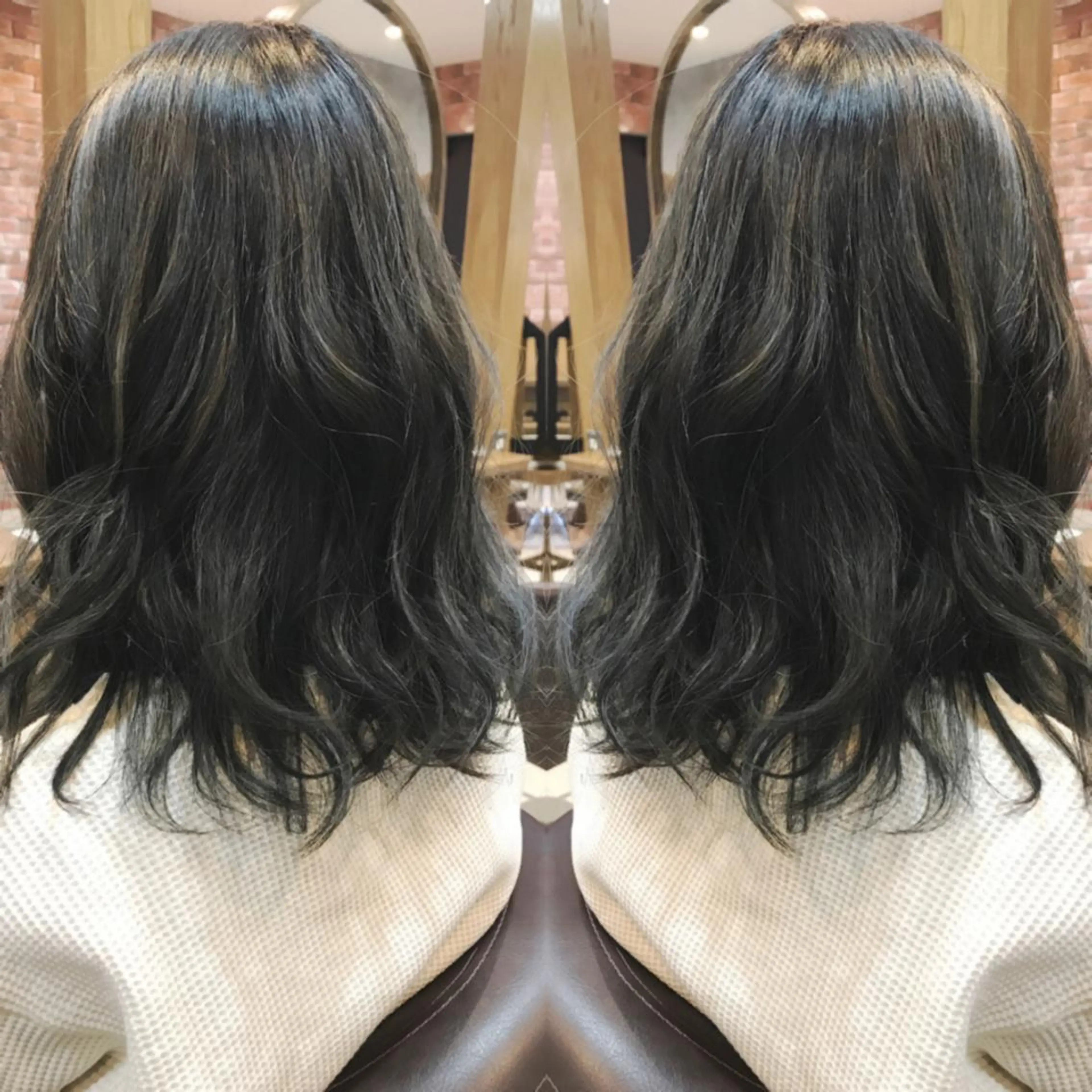 ミディアム カラー ヘアカラー 重政 和樹のヘアスタイル