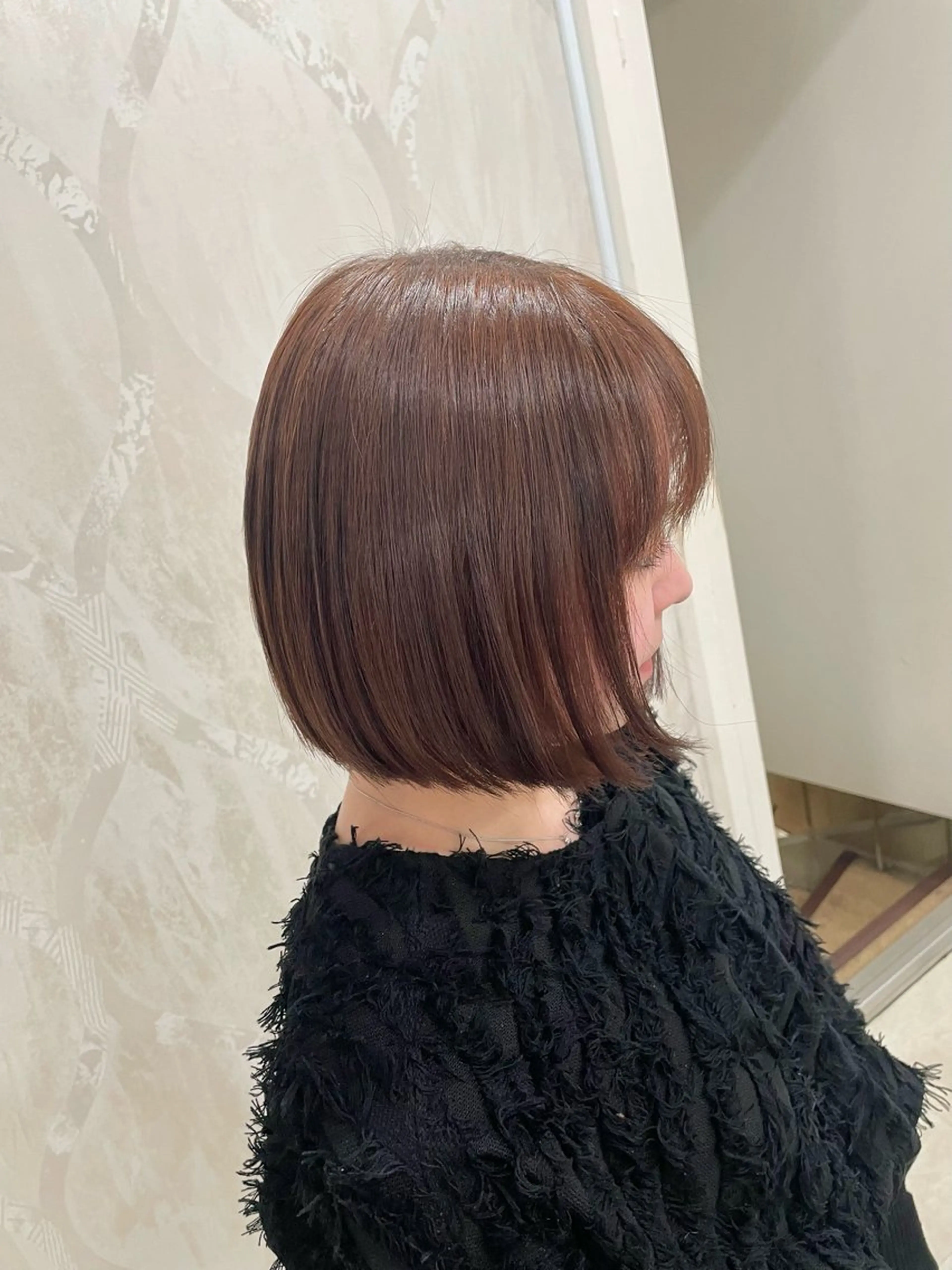 ミディアム カラー ブラウンカラー オレンジ オレンジブラウン 🩵ハイトーン/ レイヤーYUZU🩵のヘアスタイル